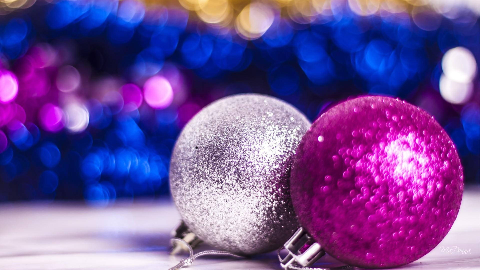 Enchanting Display Of Pink Sparkling Christmas Balls Background