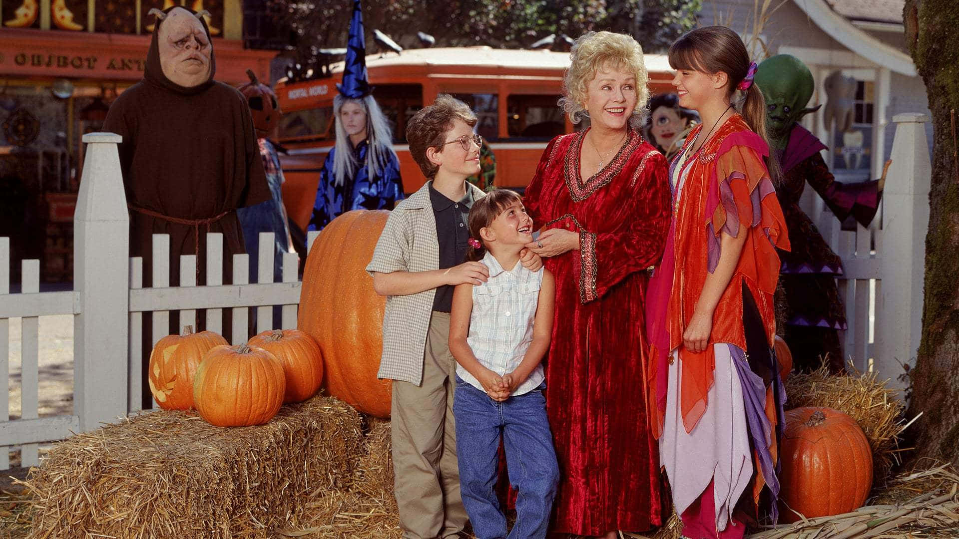 Enchanting Halloweentown Skyline At Night Background
