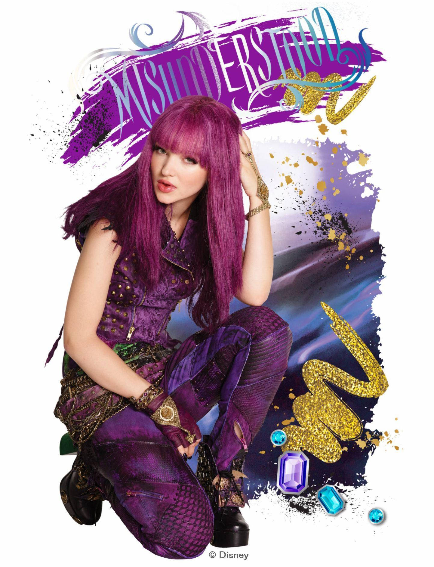 Enchanting Mal From Descendants With Her Signature Purple Hair Background