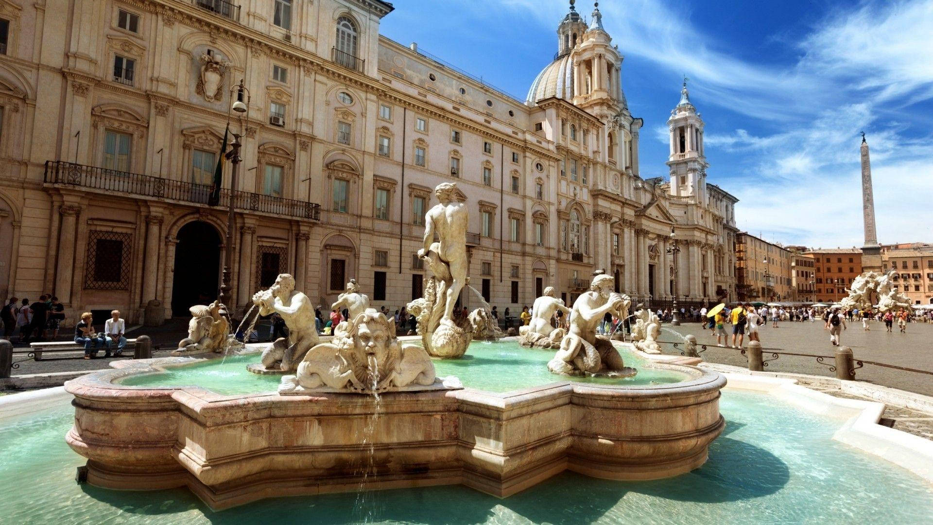 Enchanting Moor Fountain In Rome Background