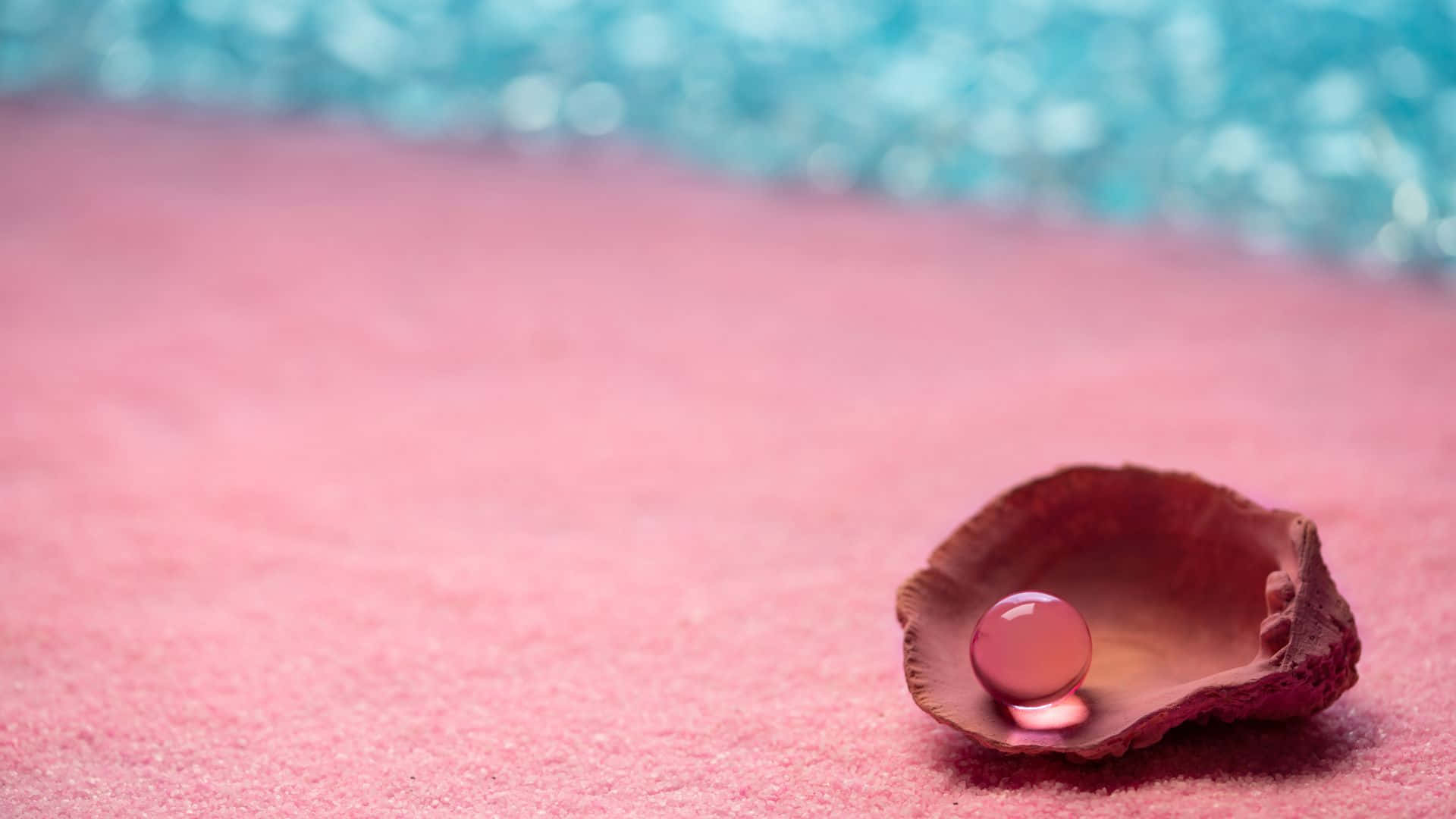 Enchanting Pink Beach At Sunset Background