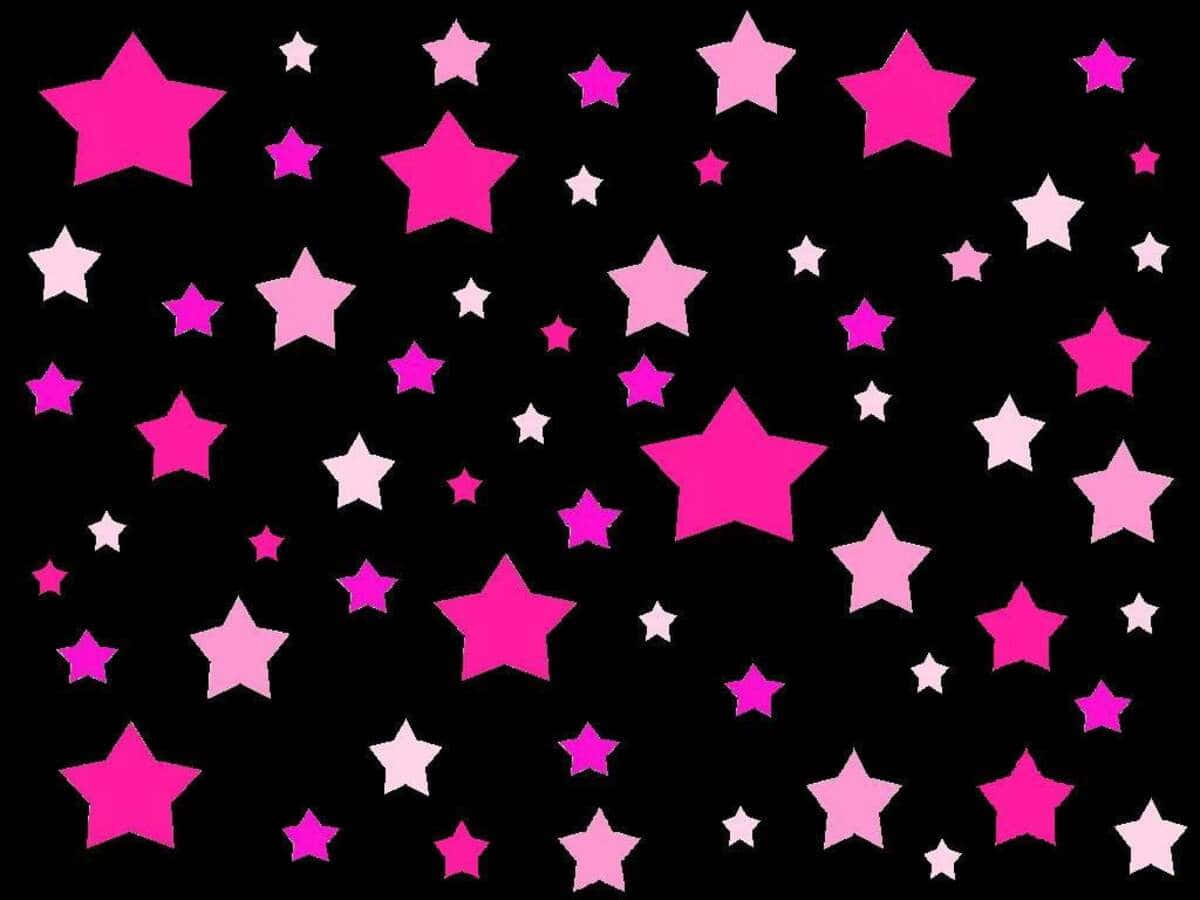 Enchanting Pink Stars In The Night Sky