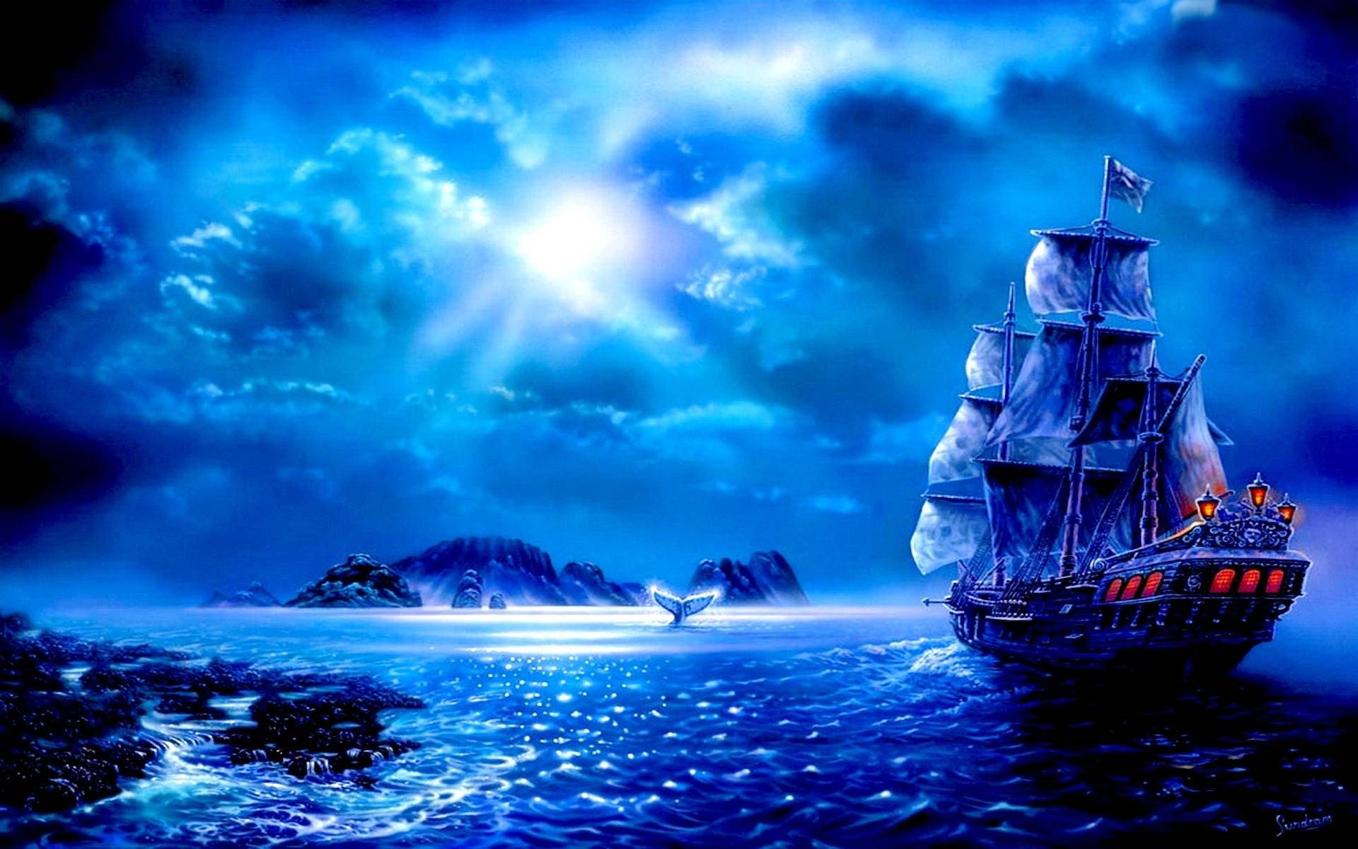 Enchanting Pirate Ship Background