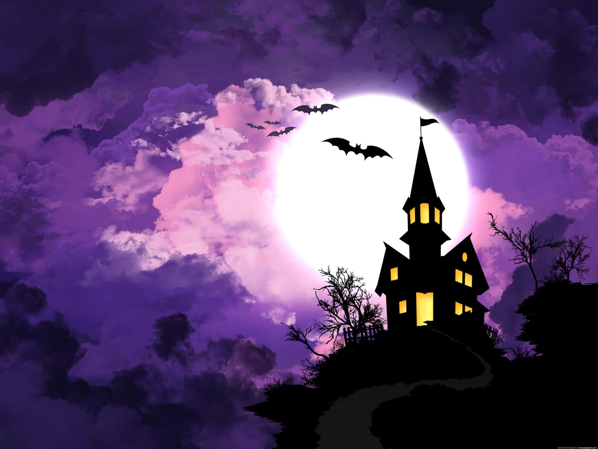 Enchanting Purple Halloween Atmosphere Background