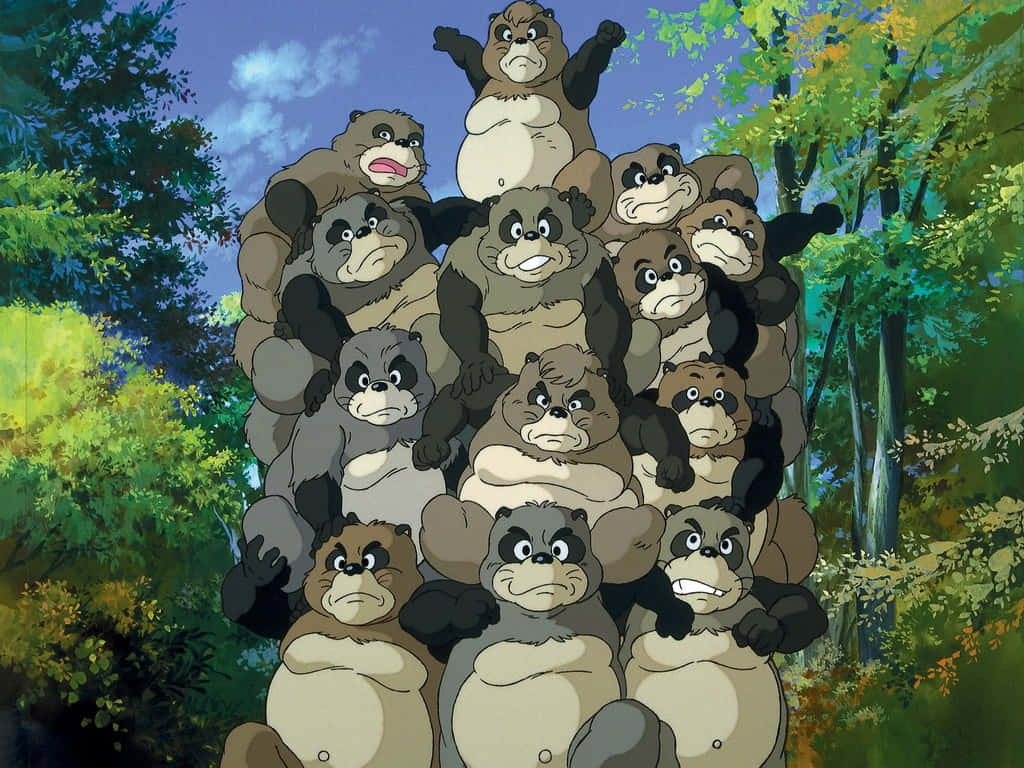 Enchanting Scene Of The Tanuki From Pom Poko Background