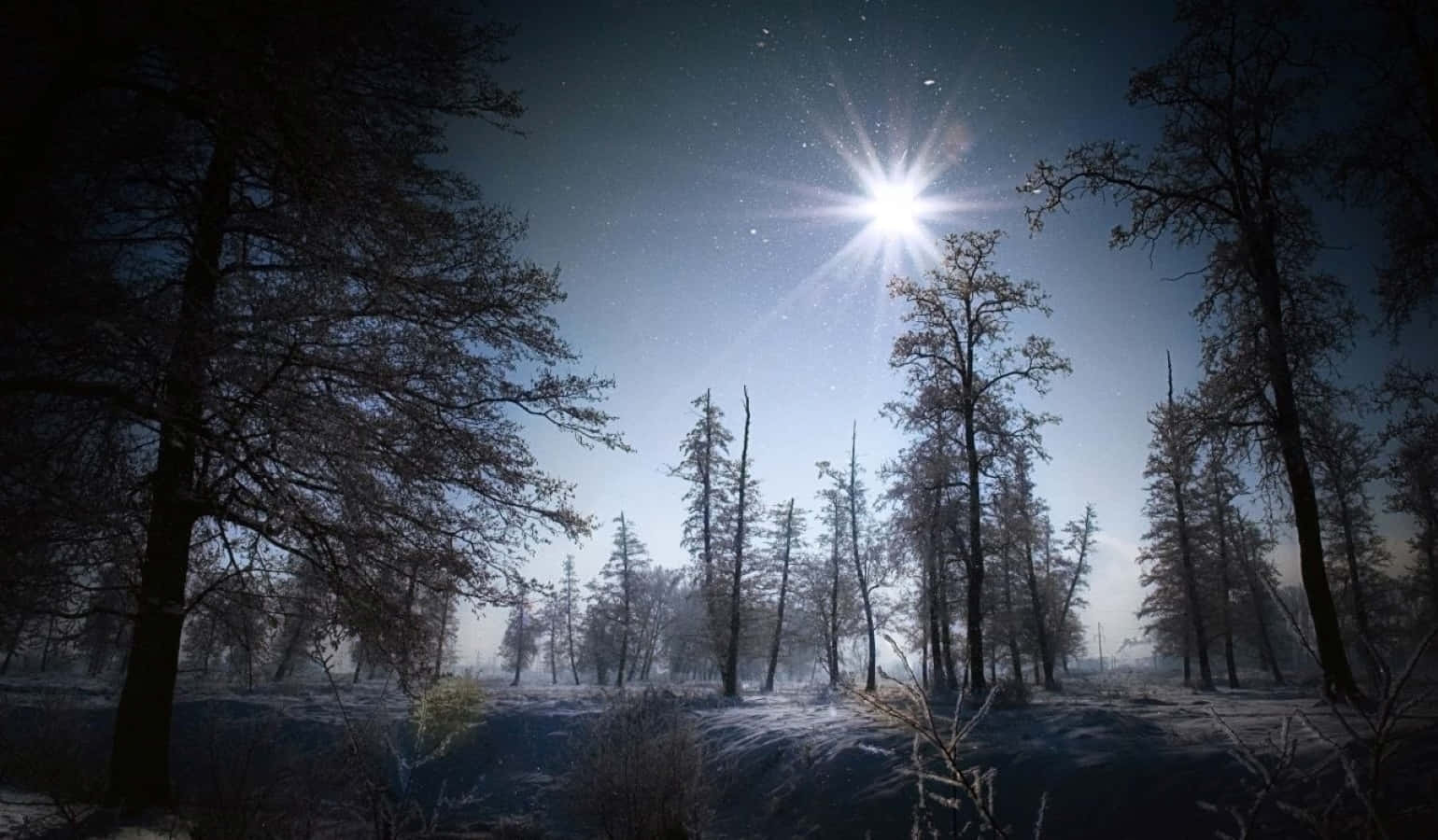 Enchanting Snow-filled Landscape During Winter Solstice Background