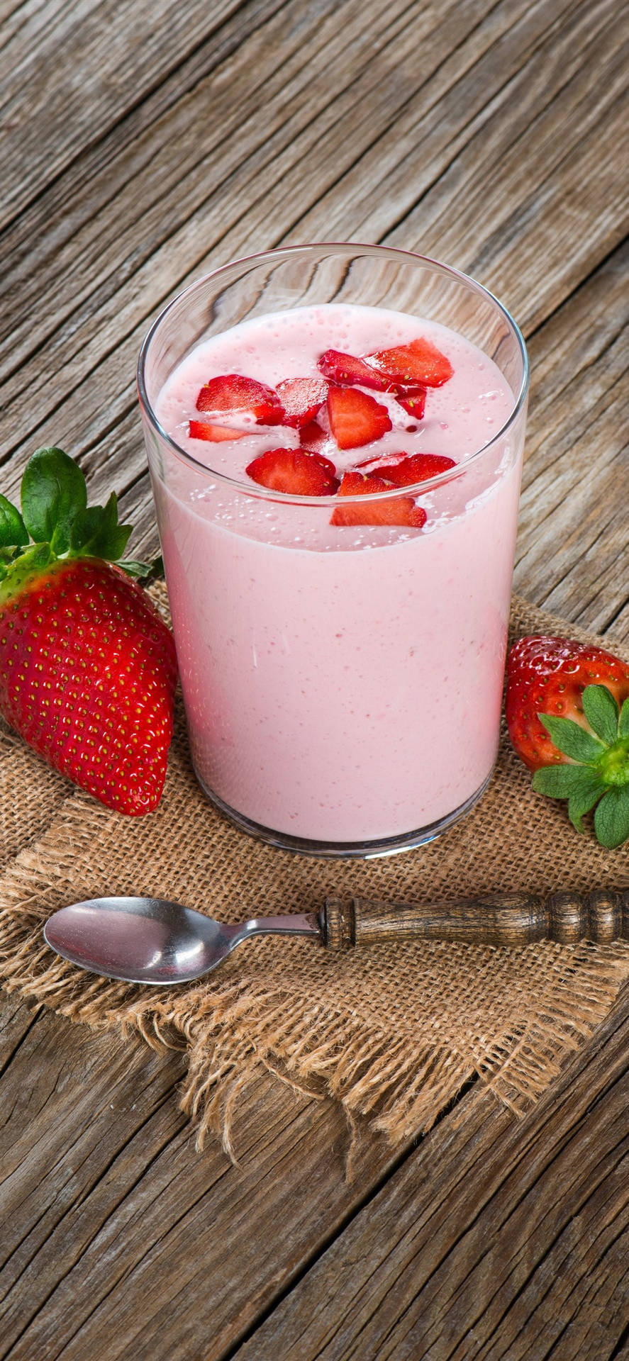 Enchanting Strawberry Milk Smoothie Background