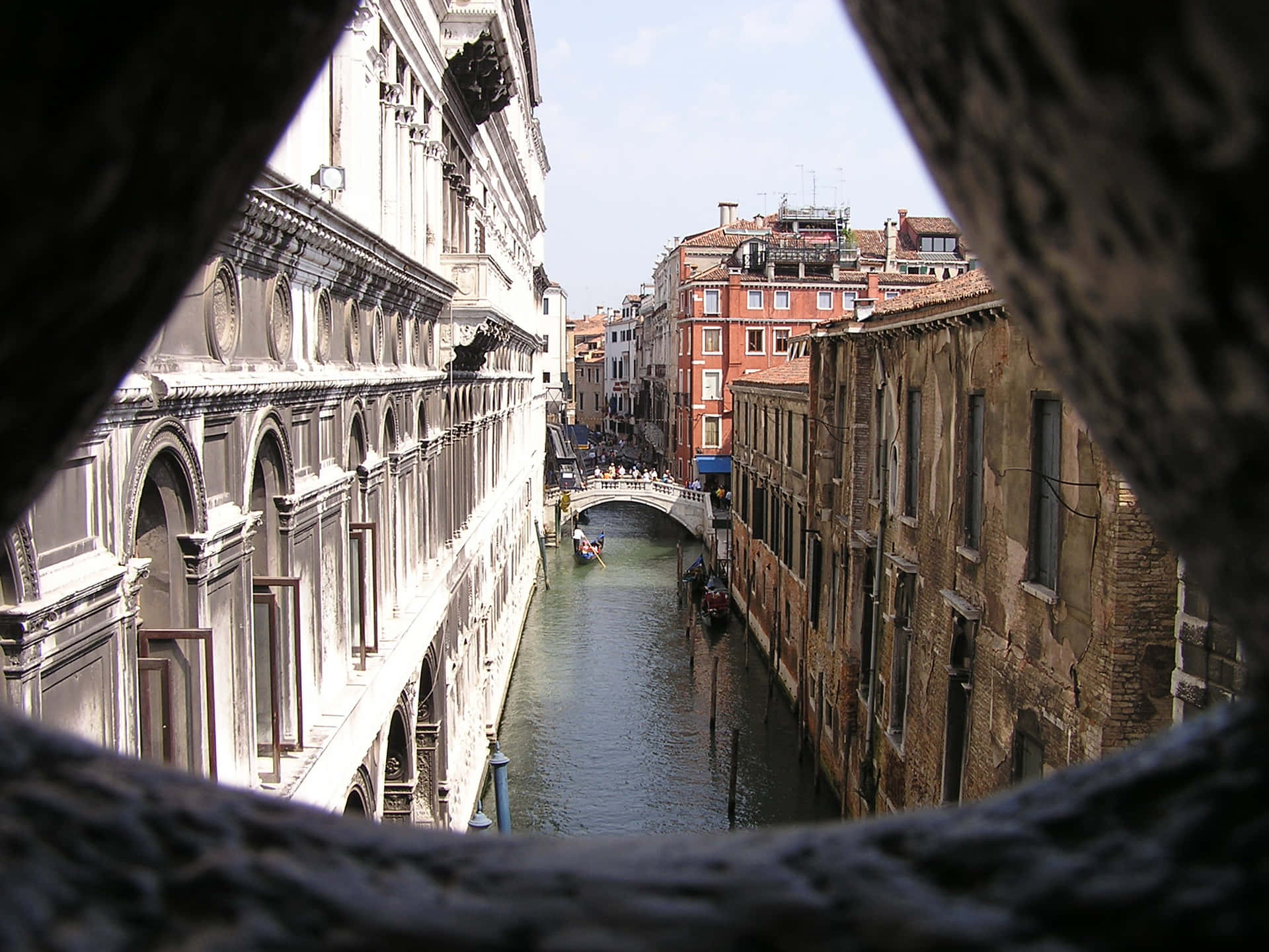 Enchanting View Of The Bridge Of Sighs Over Serene Venetian Canal Background