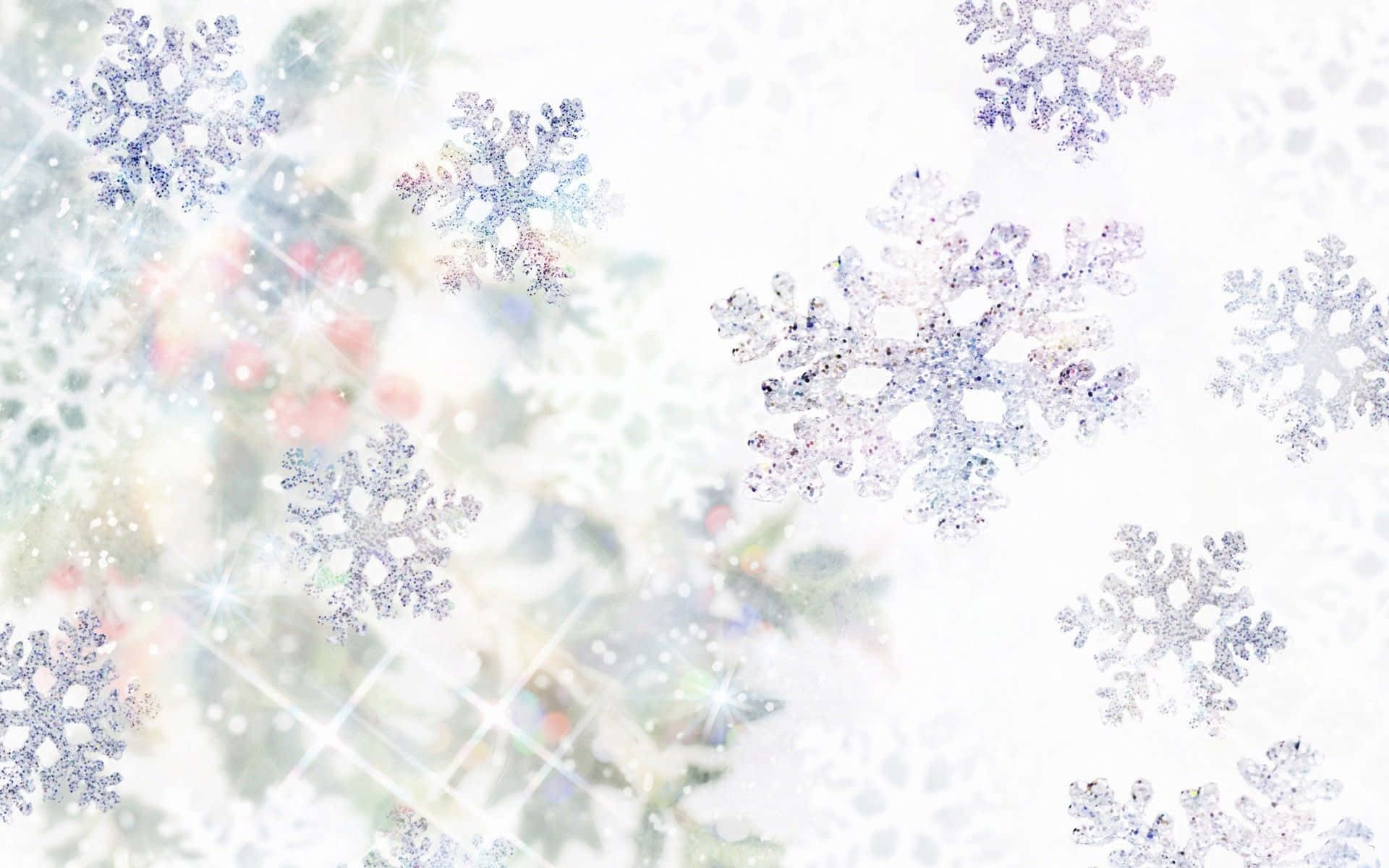 Enchanting White Christmas Scenery Background