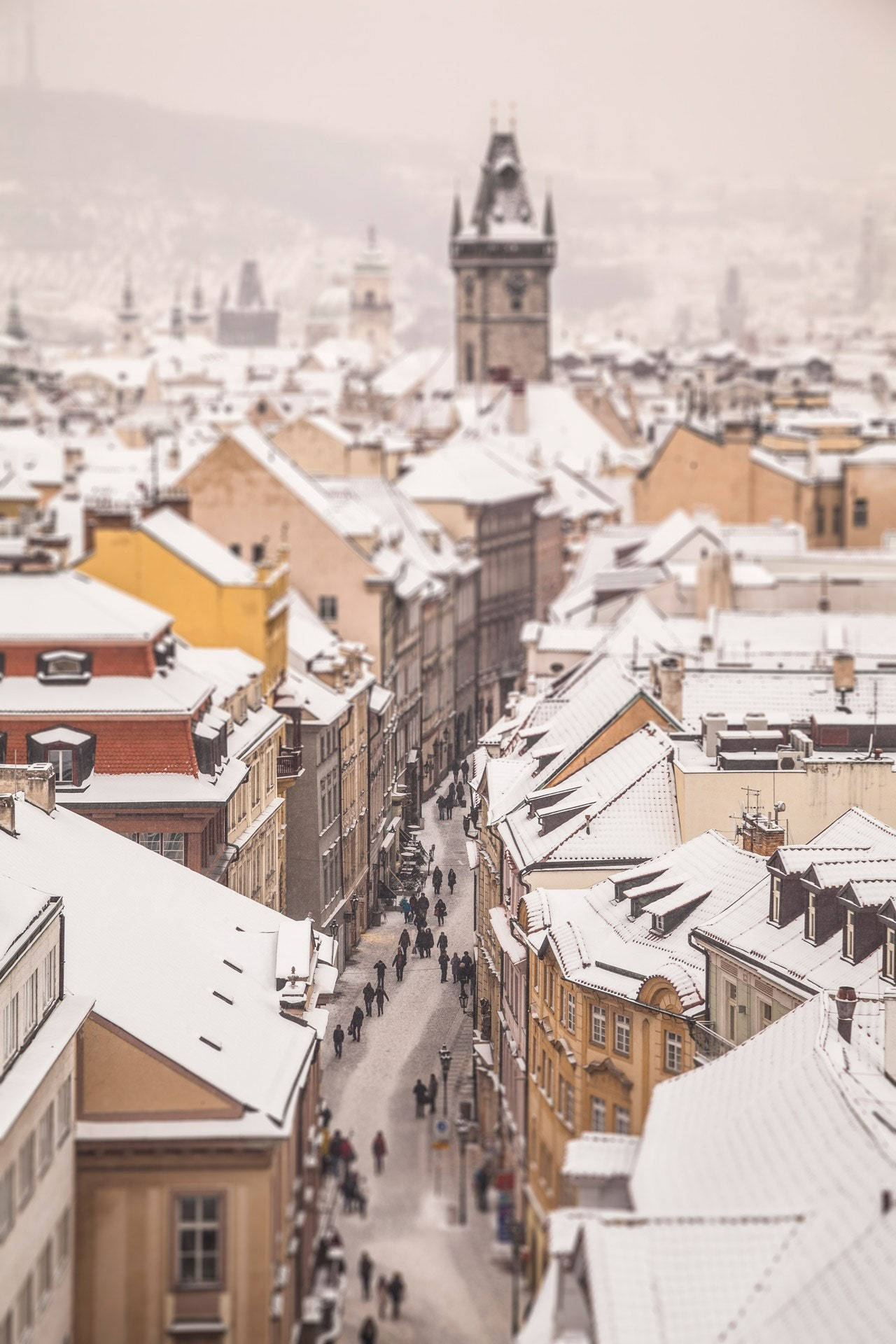 Enchanting Winter In Prague Background