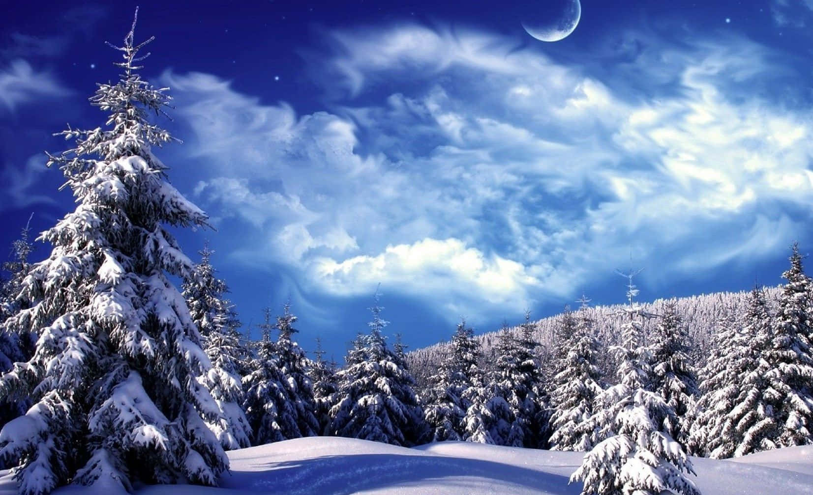 Enchanting Winter Wonderland Scene Background