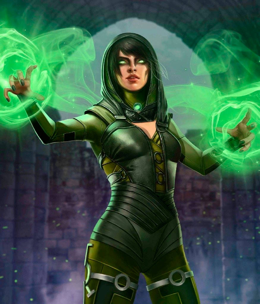 Enchantress Magical Green Aura Background