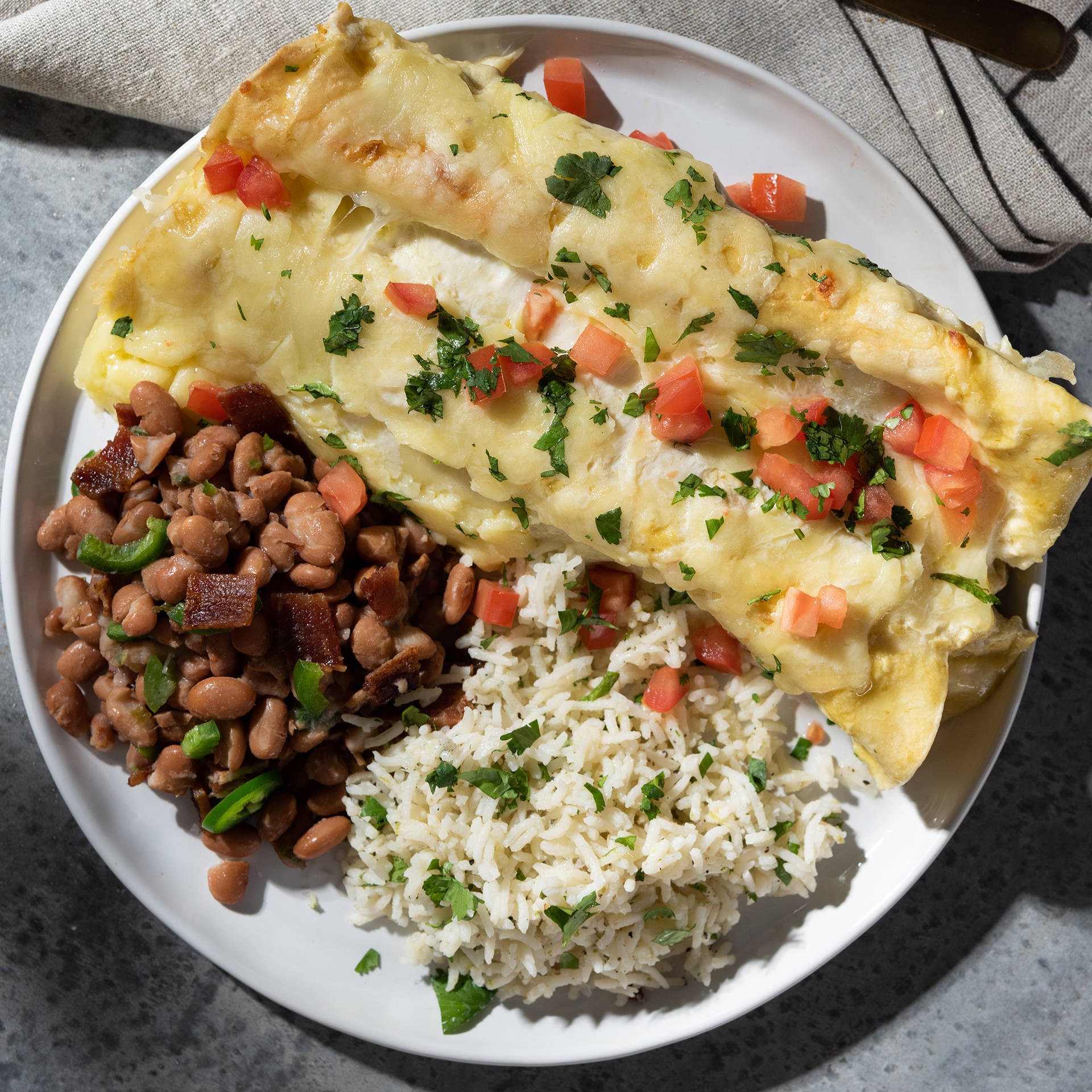 Enchiladas With Beans And Rice