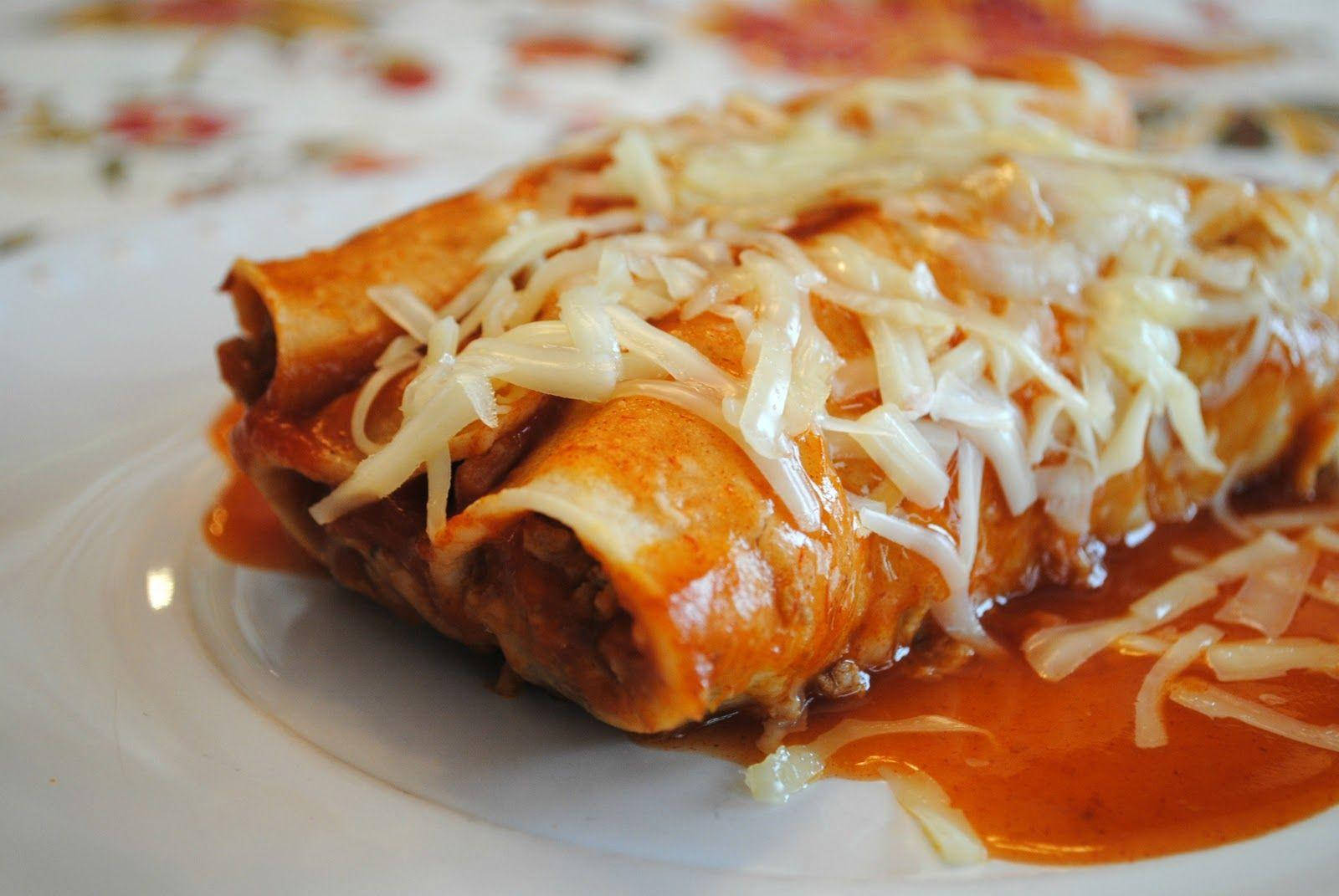 Enchiladas With Cheese Close Up