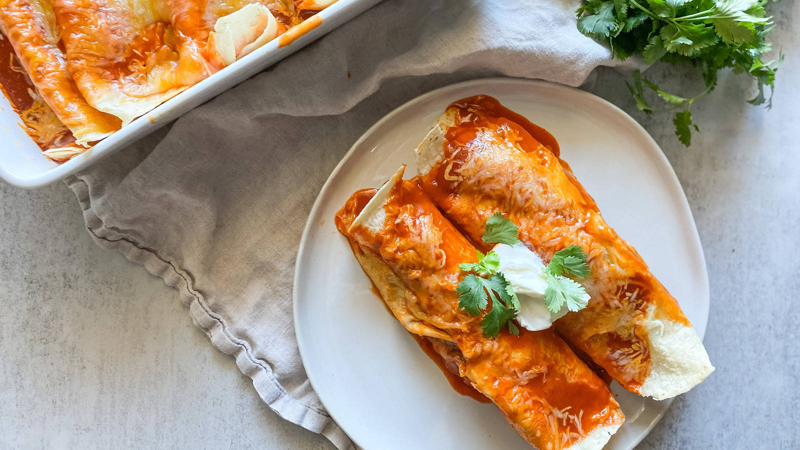 Enchiladas With Chili Salsa Background