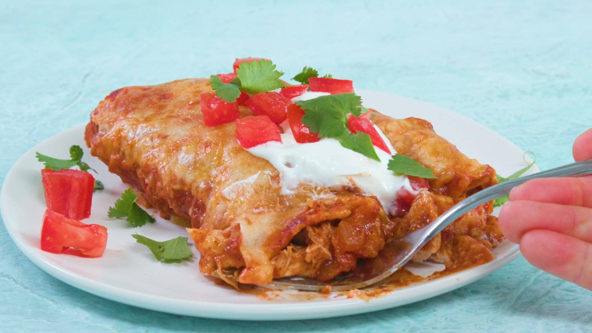 Enchiladas With Sour Cream And Tomatoes Background