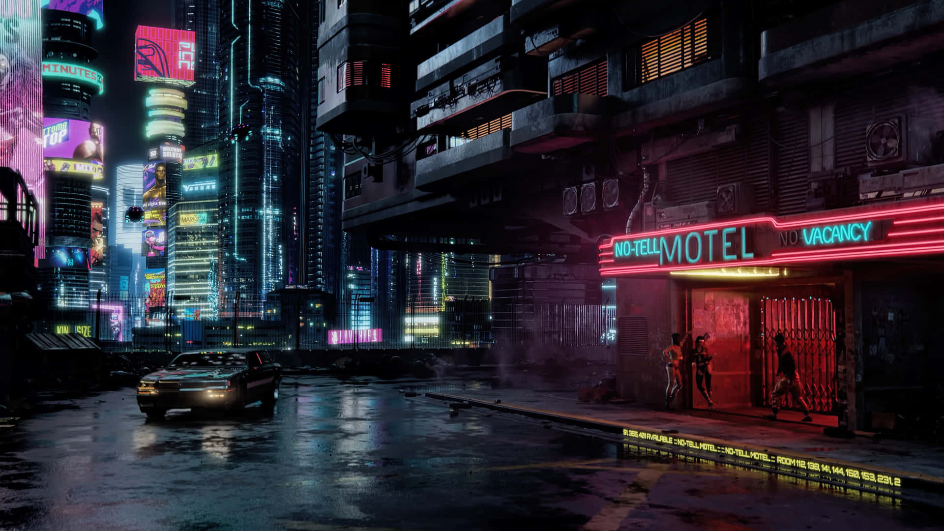 Encounter The Dangers And Rewards Of An Adventurous Night In Night City Background