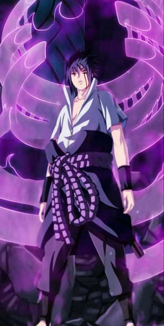 Encountering A Powerful Purple Sasuke Background