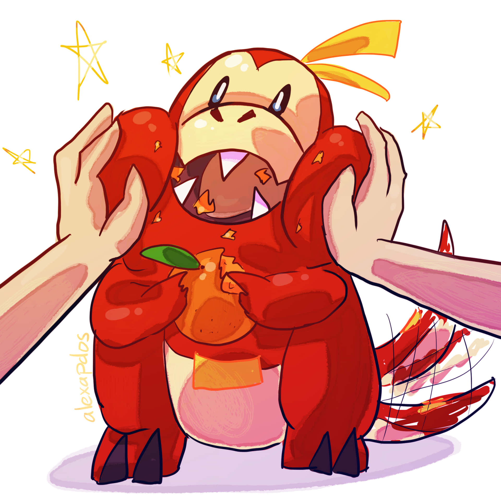 Endearing Illustration Of Fuecoco Pokemon Background