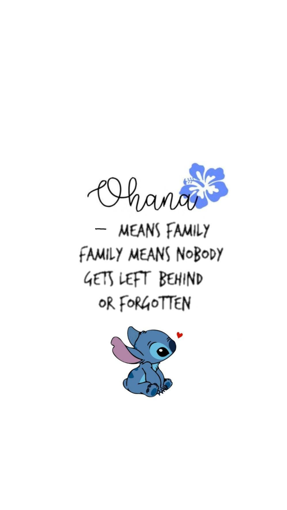 Endearing Lilo And Stitch Ohana Illustration Background