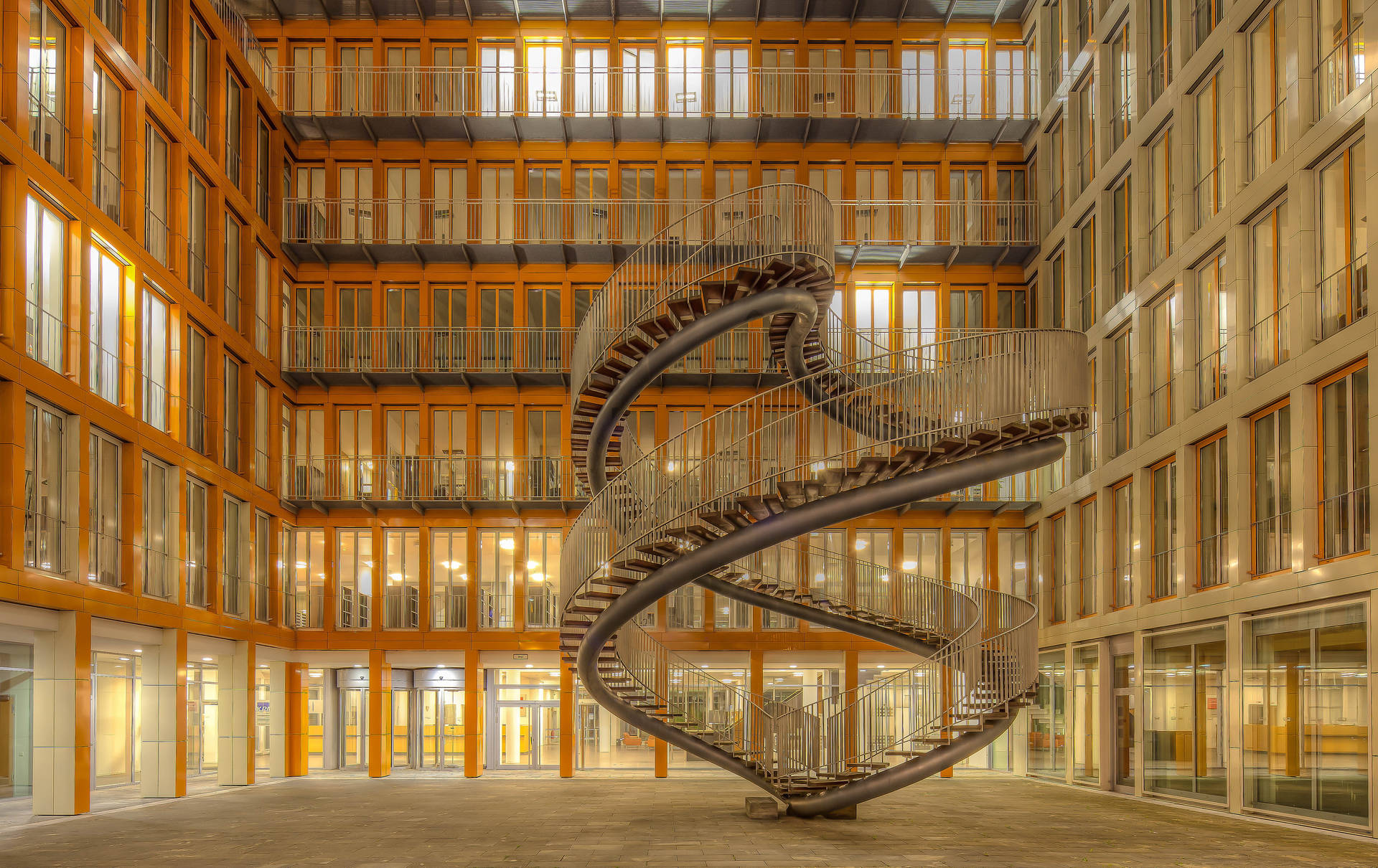 Endless Staircase In Munich Background