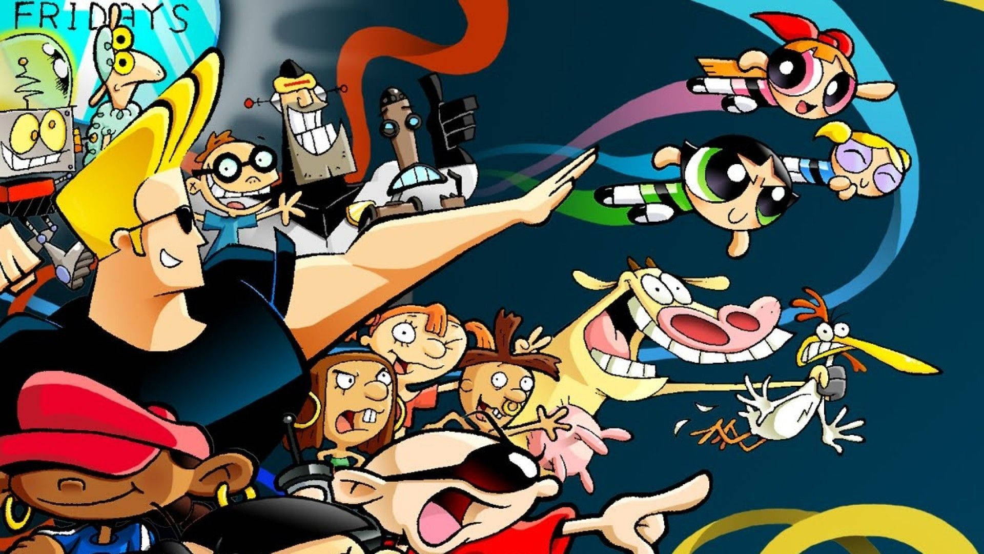 Energetic Cartoon Network Characters Background
