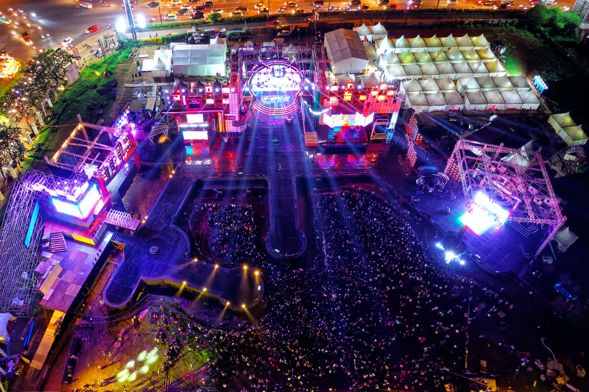 Energetic Crowd At A Music Festival