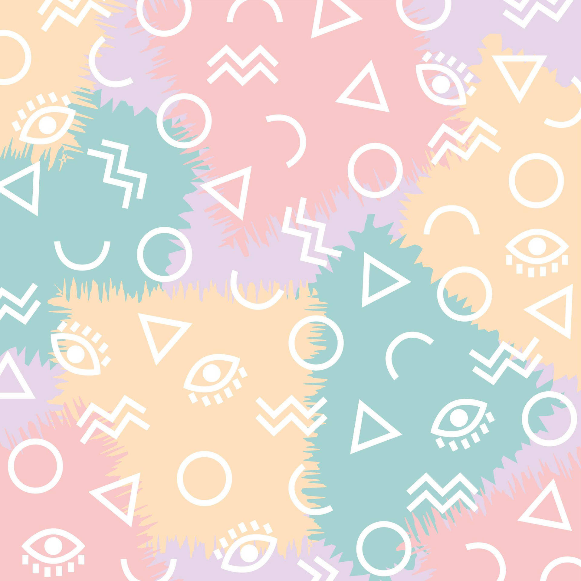 Energetic Cute Pastel Shapes Background