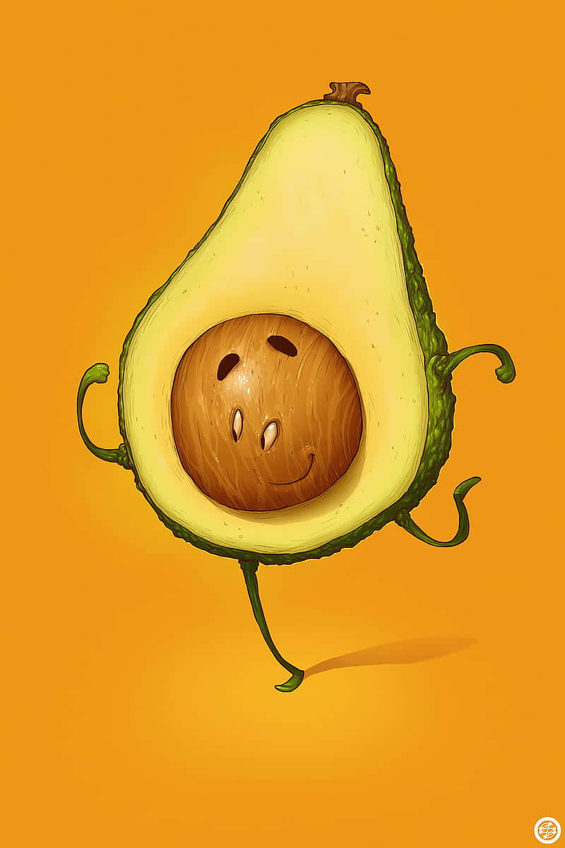 Energetic Running Avocado Iphone Background