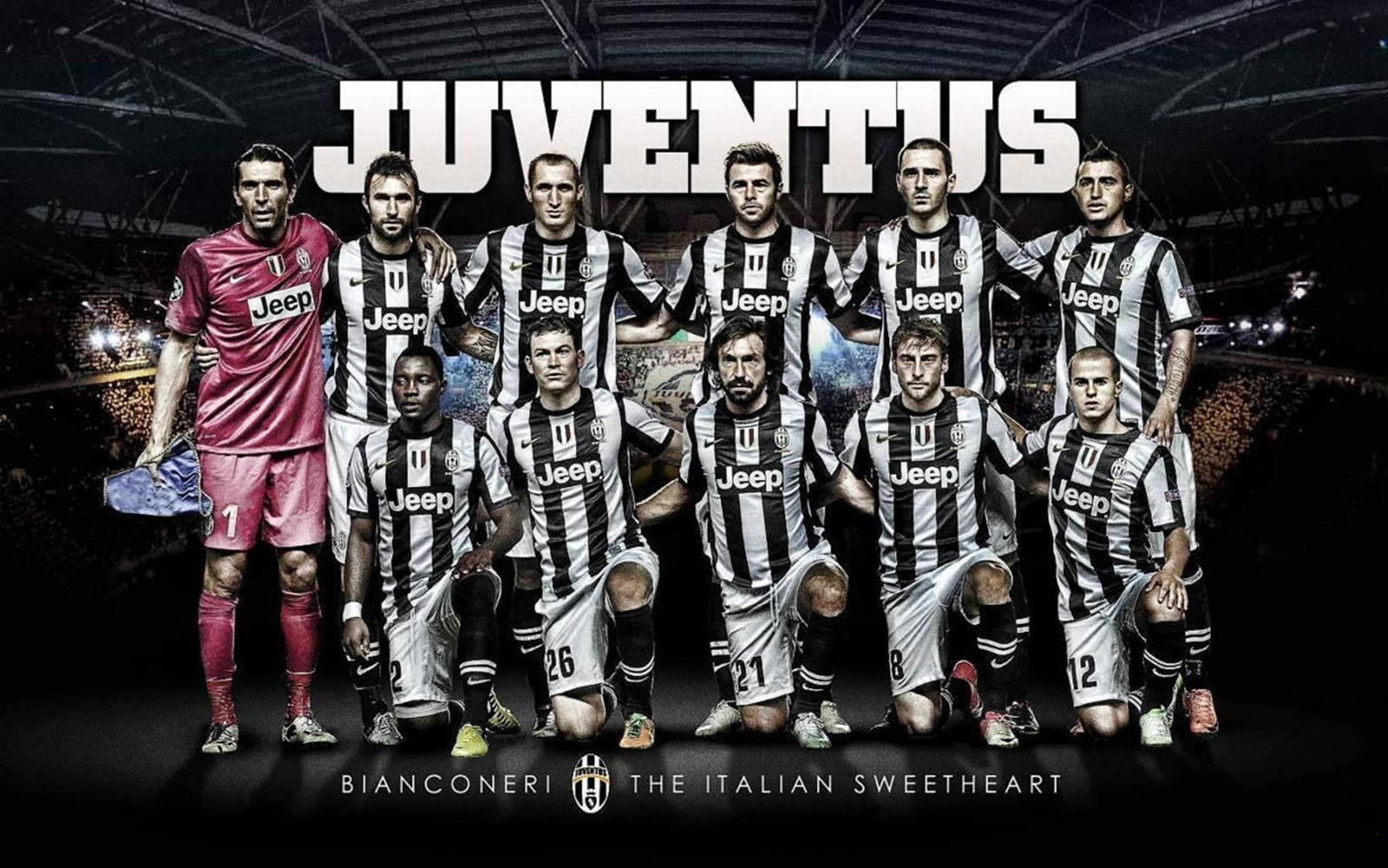 Energized Juventus Team Ready For Action Background