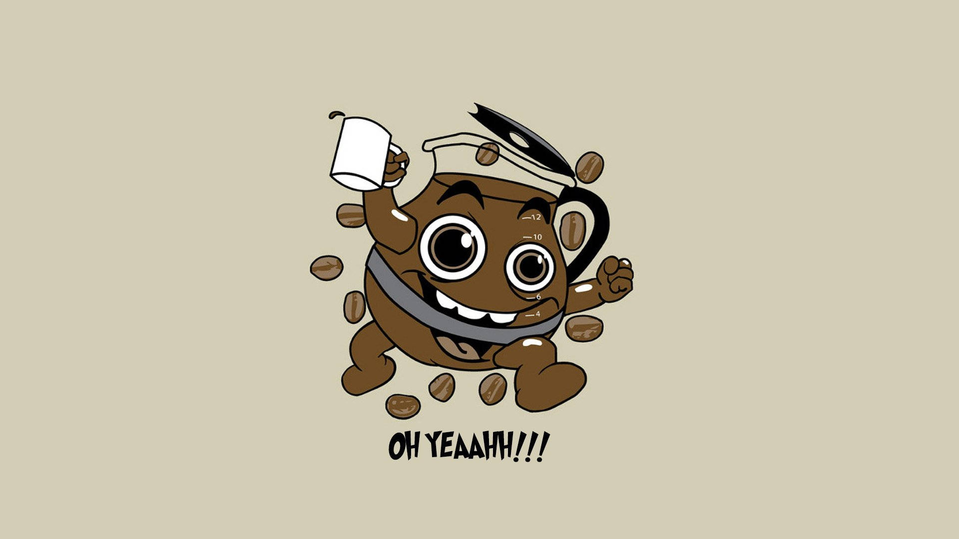 Energized Kool Aid Man With A Cup Of Coffee Background