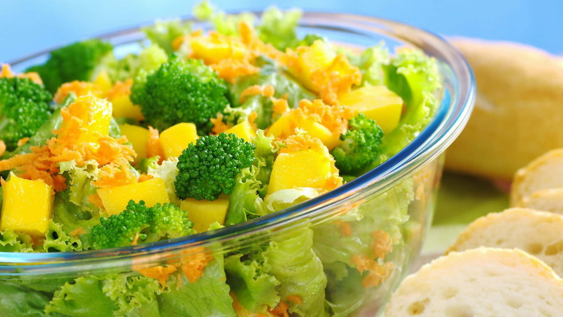 Energizing Rainbow Salad Plate Background