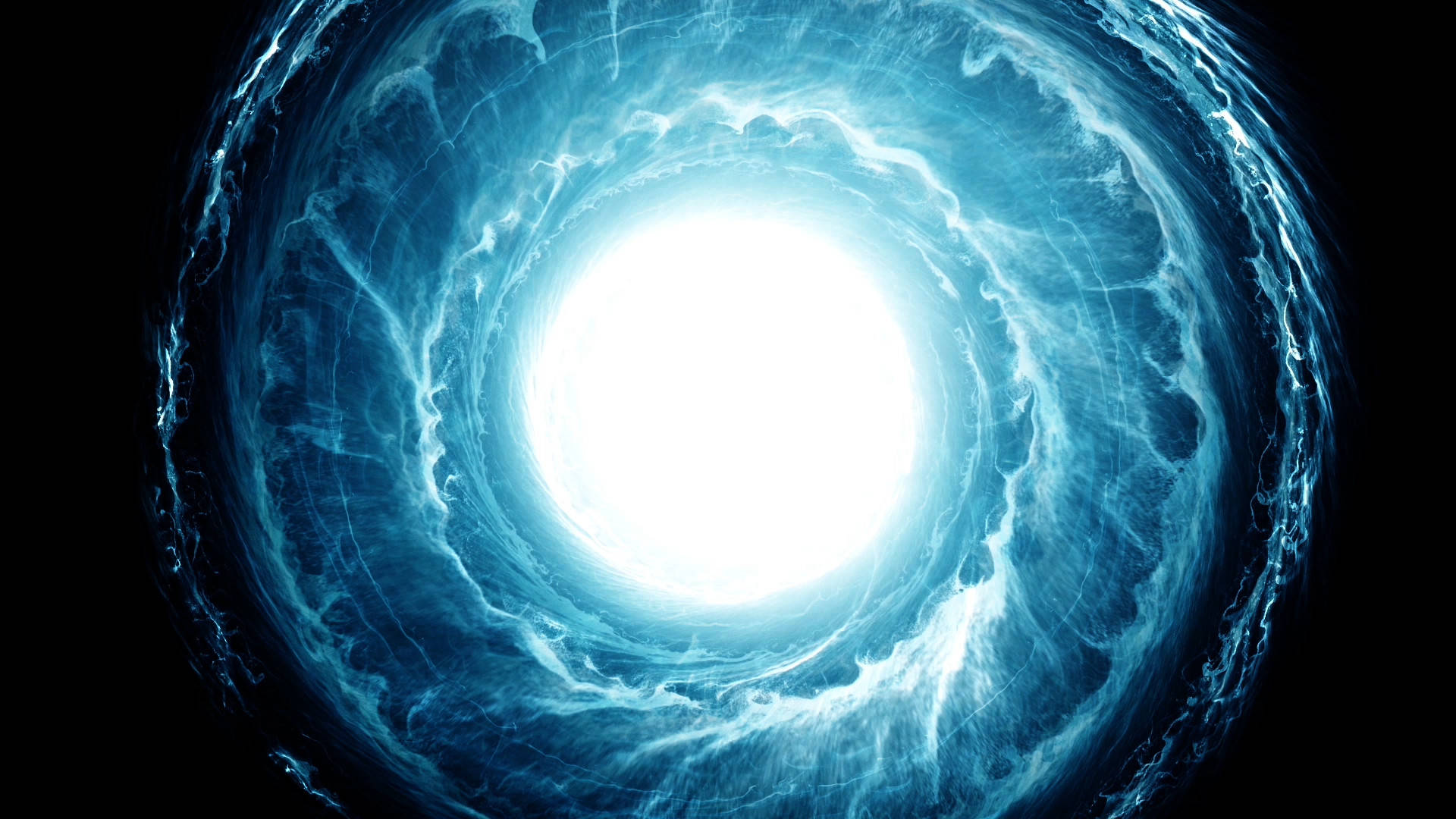 Energy In Blue Spiral Background