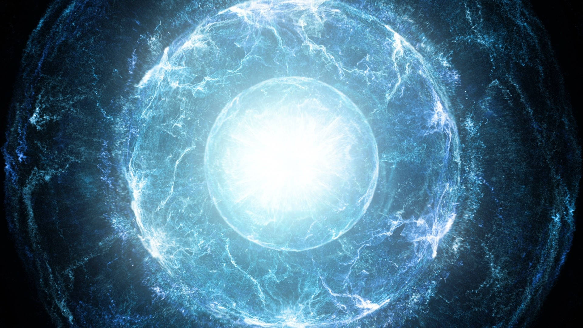 Energy With Blue Sphere Background