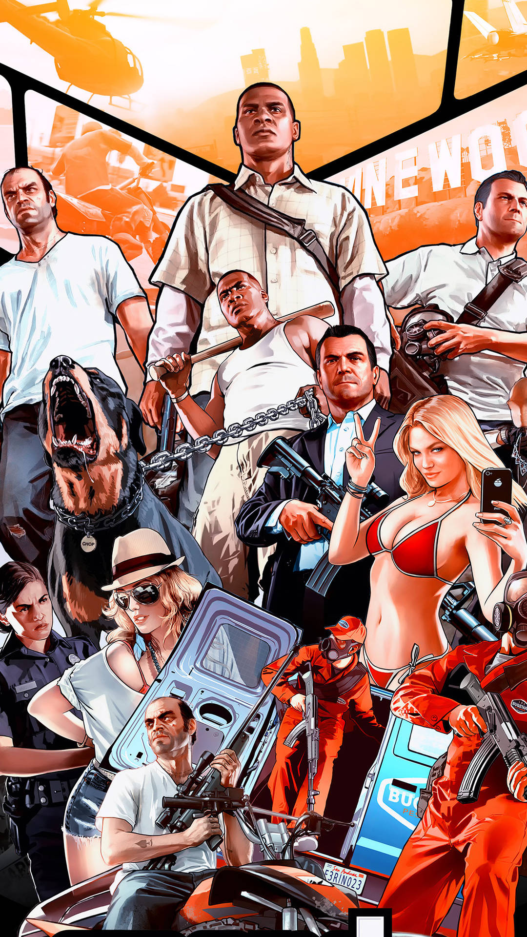 Engage In High-octane Action With Gta 5 On Iphone Background