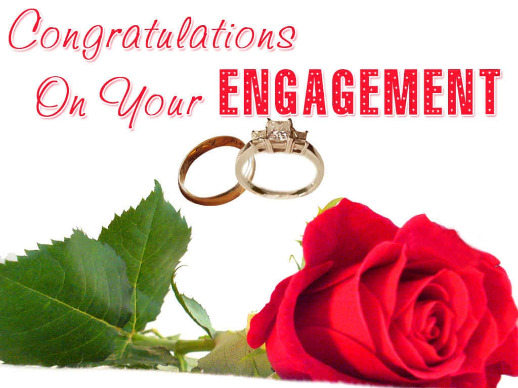 Engagement Greeting Matching Couple Rings Background