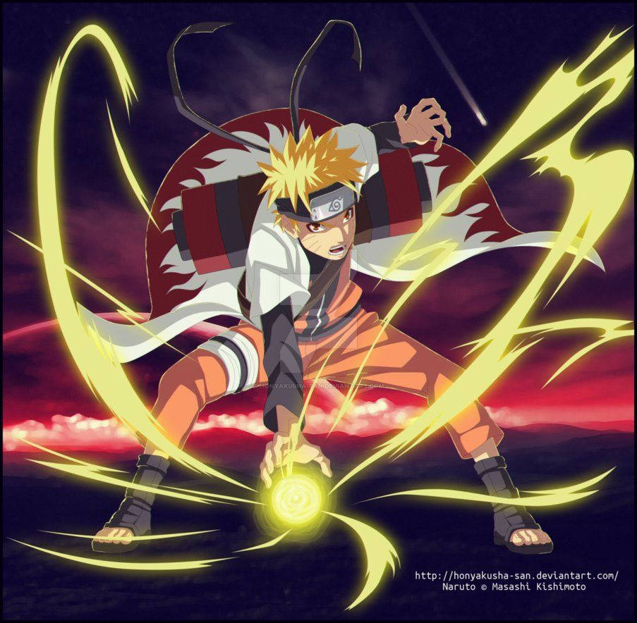 Engaging Naruto Unleashing Rasengan Energy Attack Background