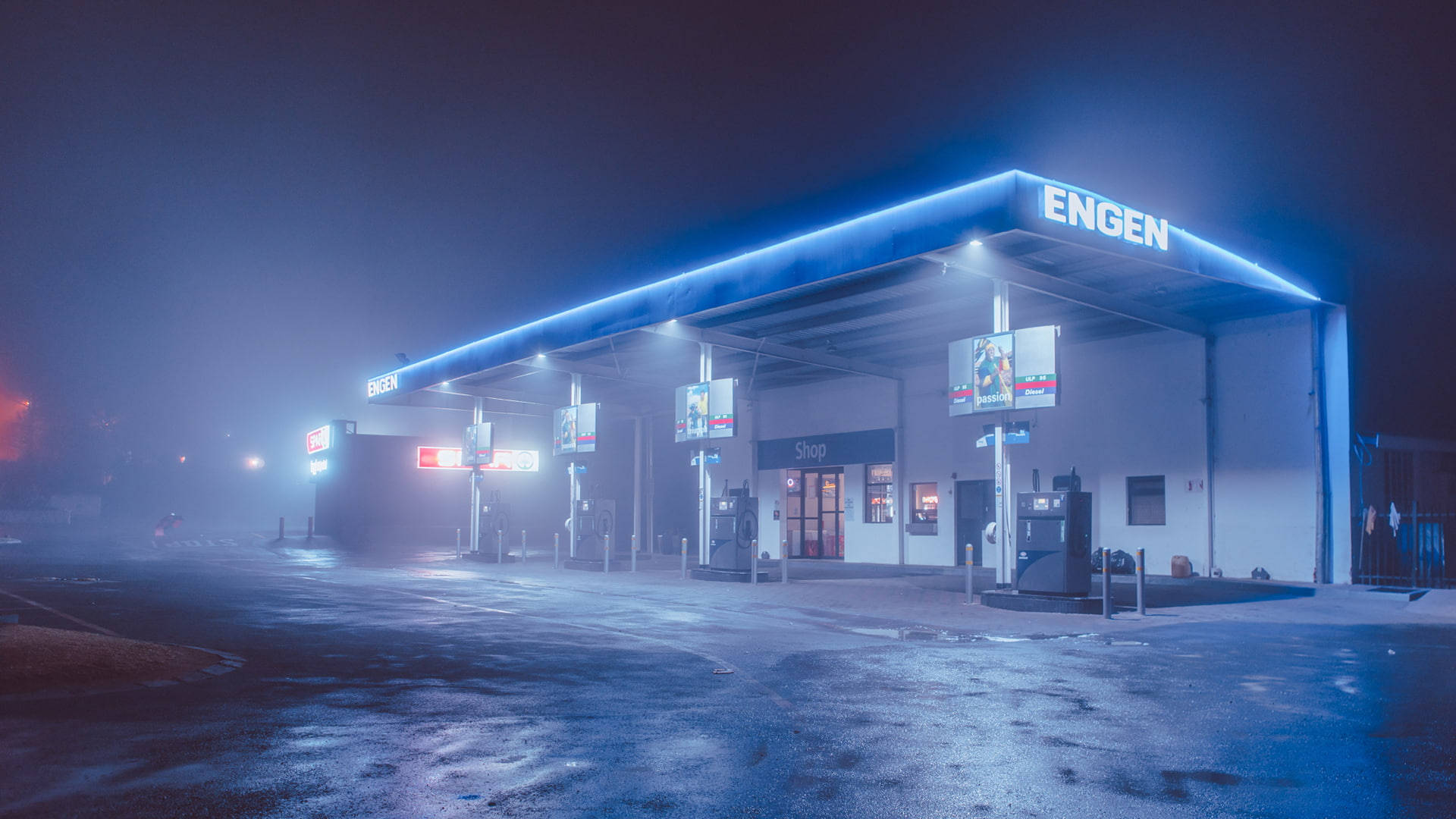 Engen Gas Station Background
