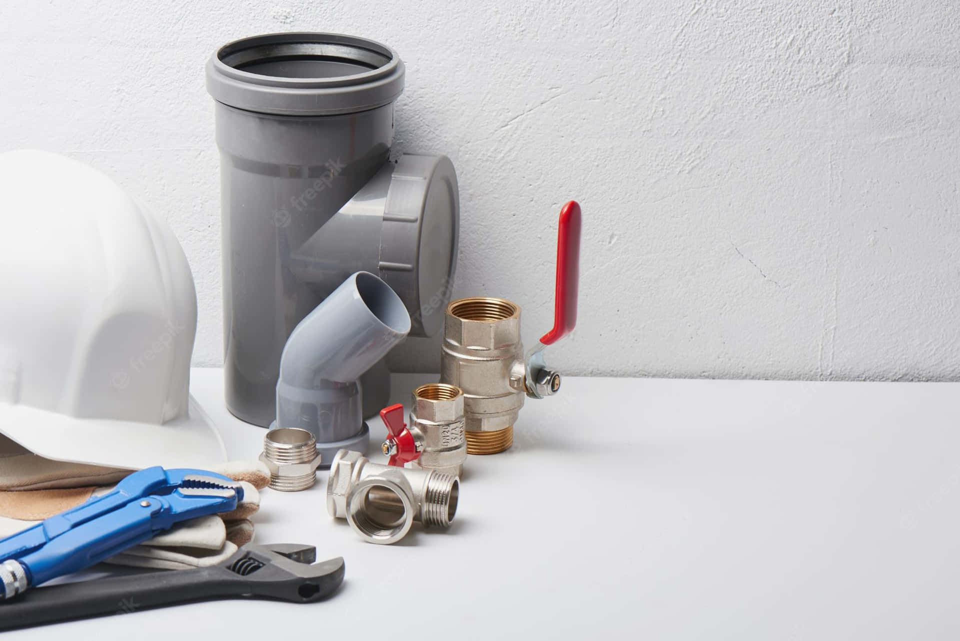 Engineer Plumbing Fittings And Tool Background