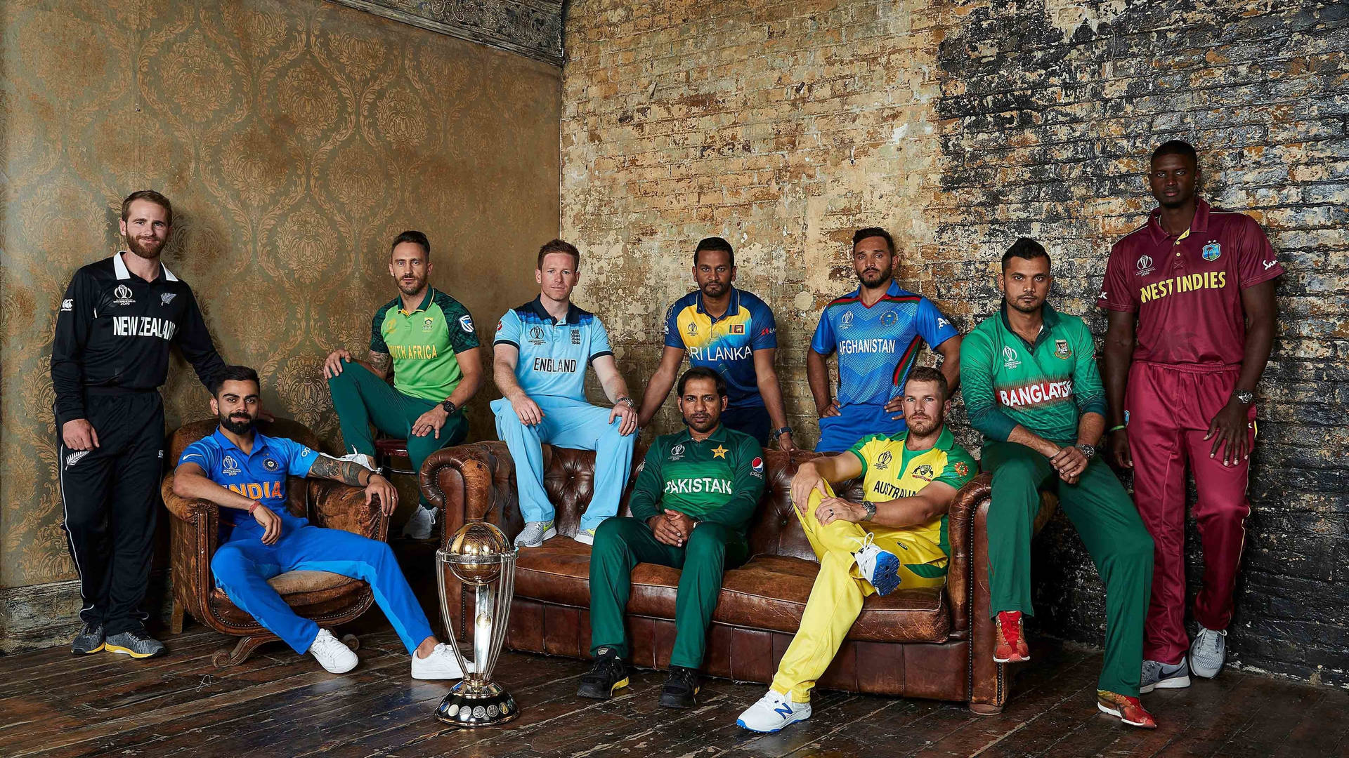 England Cricket With Other Cricket Teams Background