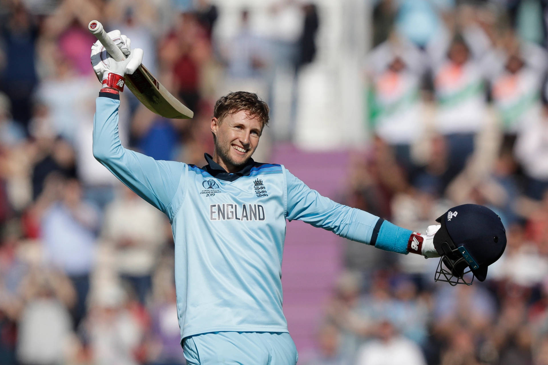 England Cricketer Joe Root In A Moment Of Triumph Background