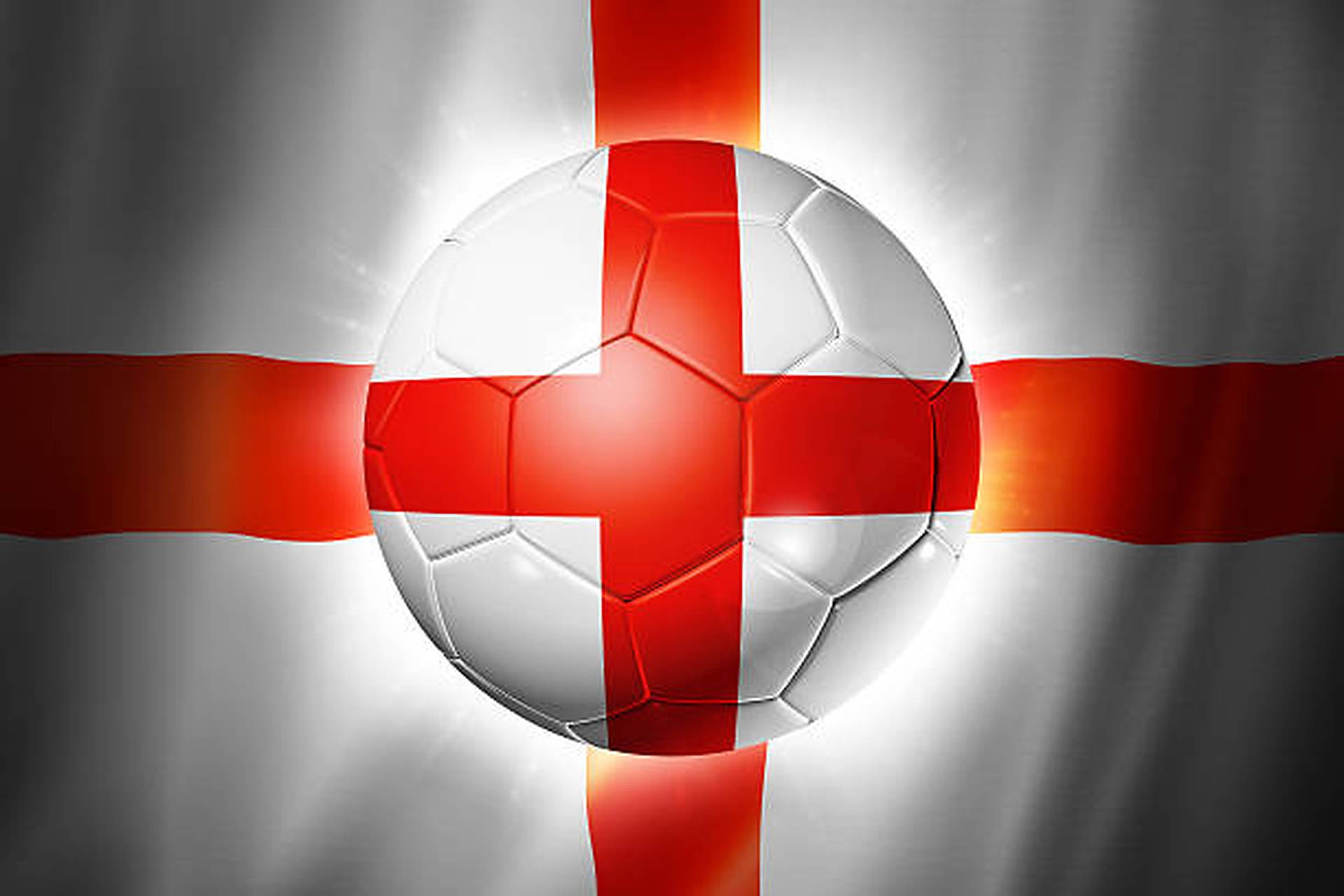 England Flag With Football Background