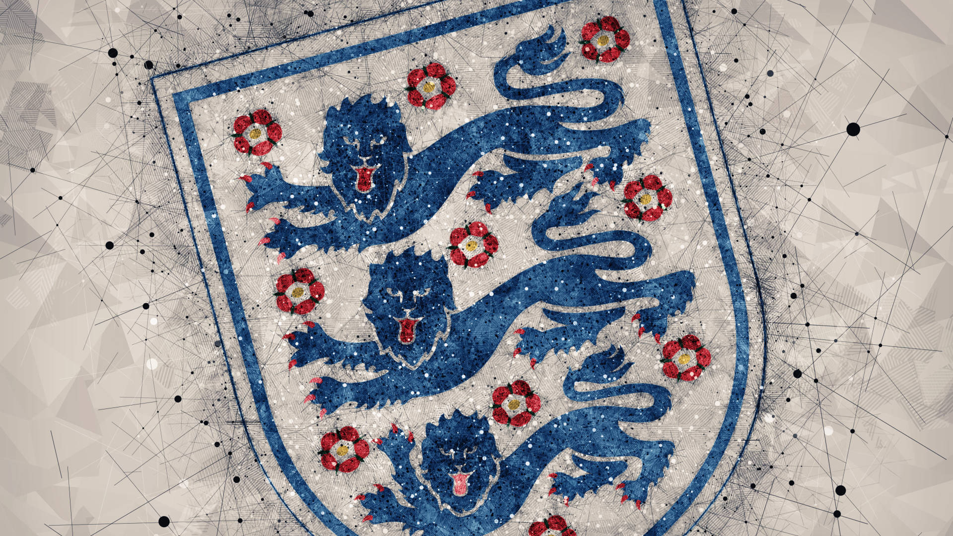 England Football Geometric Lines Background