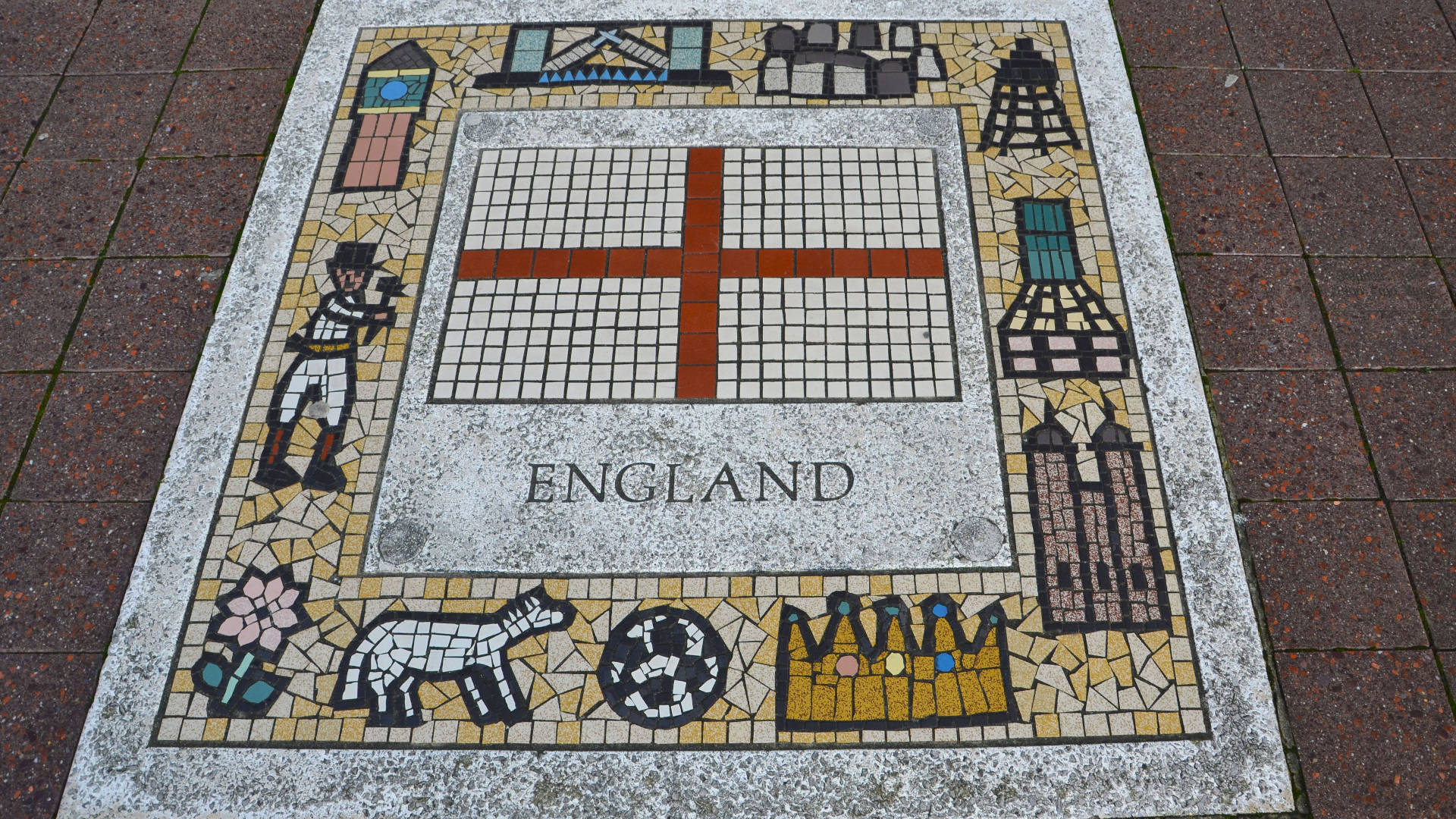 England Football Objects Mosaic Background