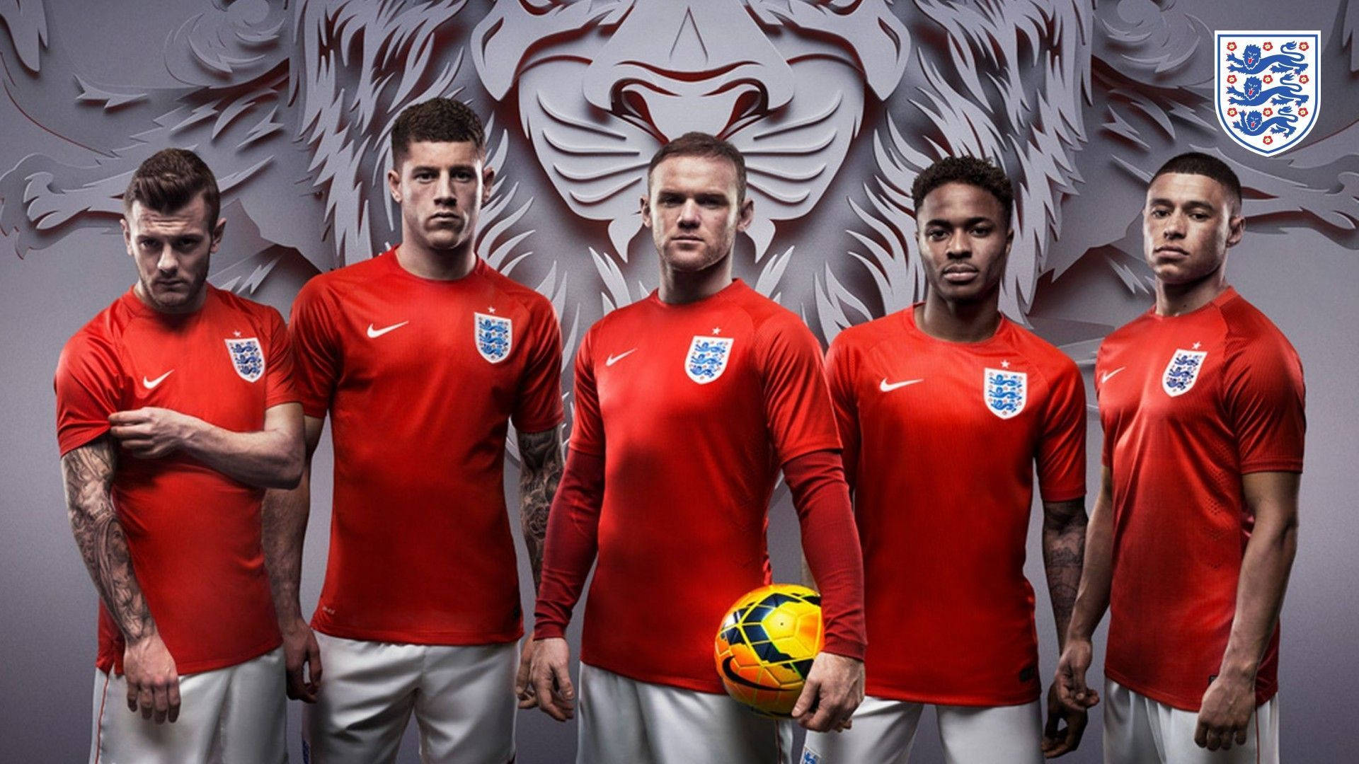 England Football Rooney Red Jersey Background