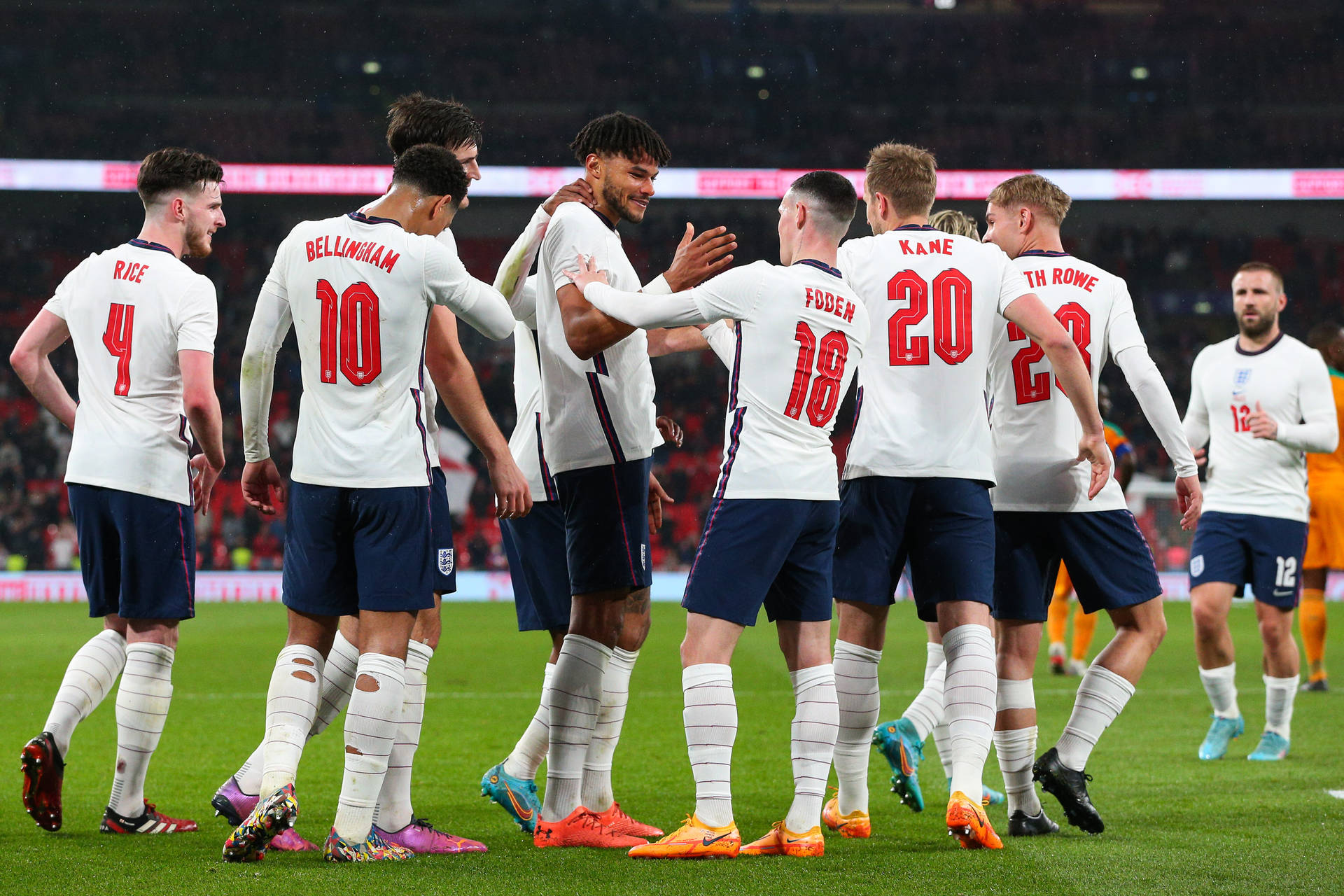 England National Football Team In White Background