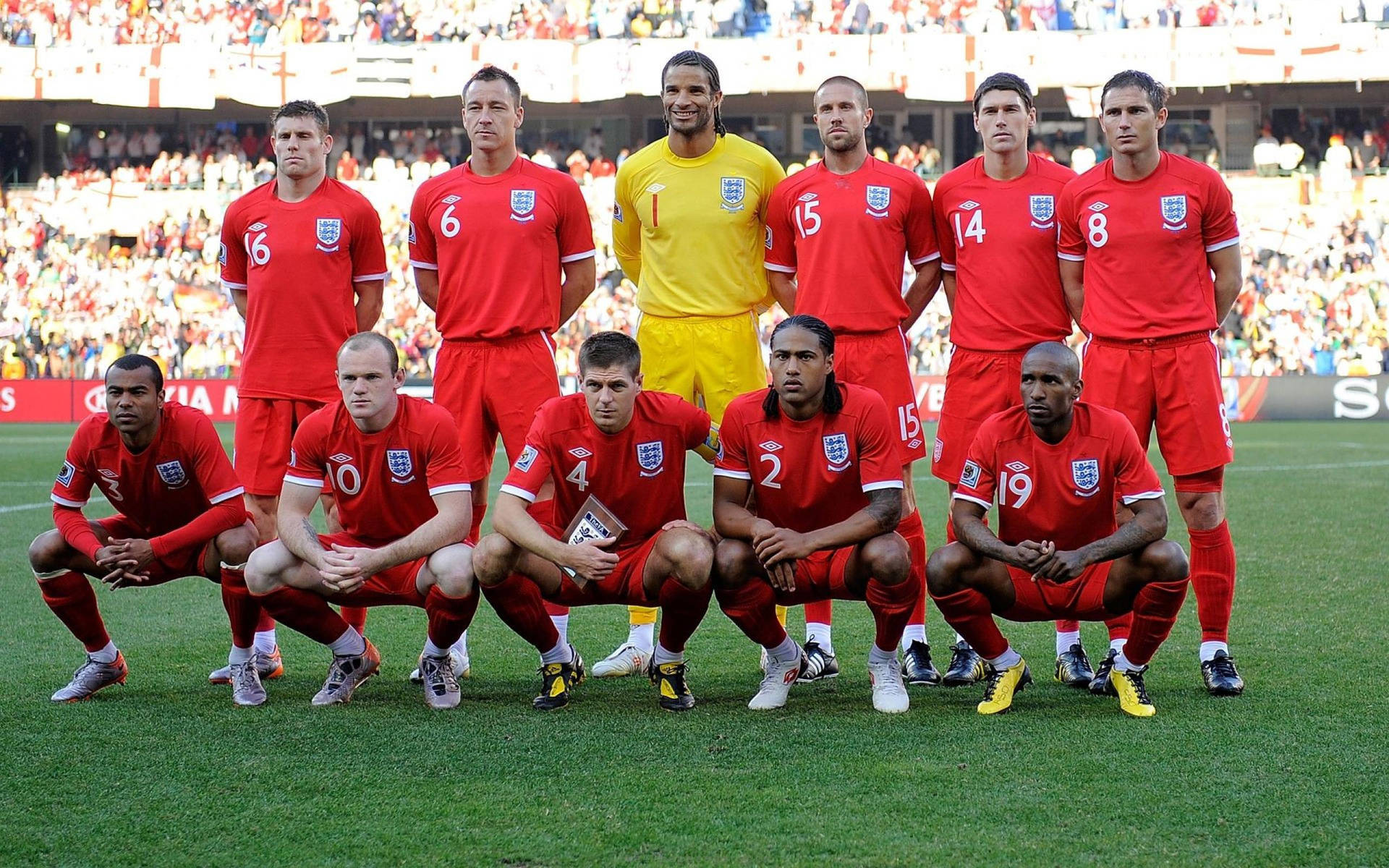 England National Football Team On Stadium Background