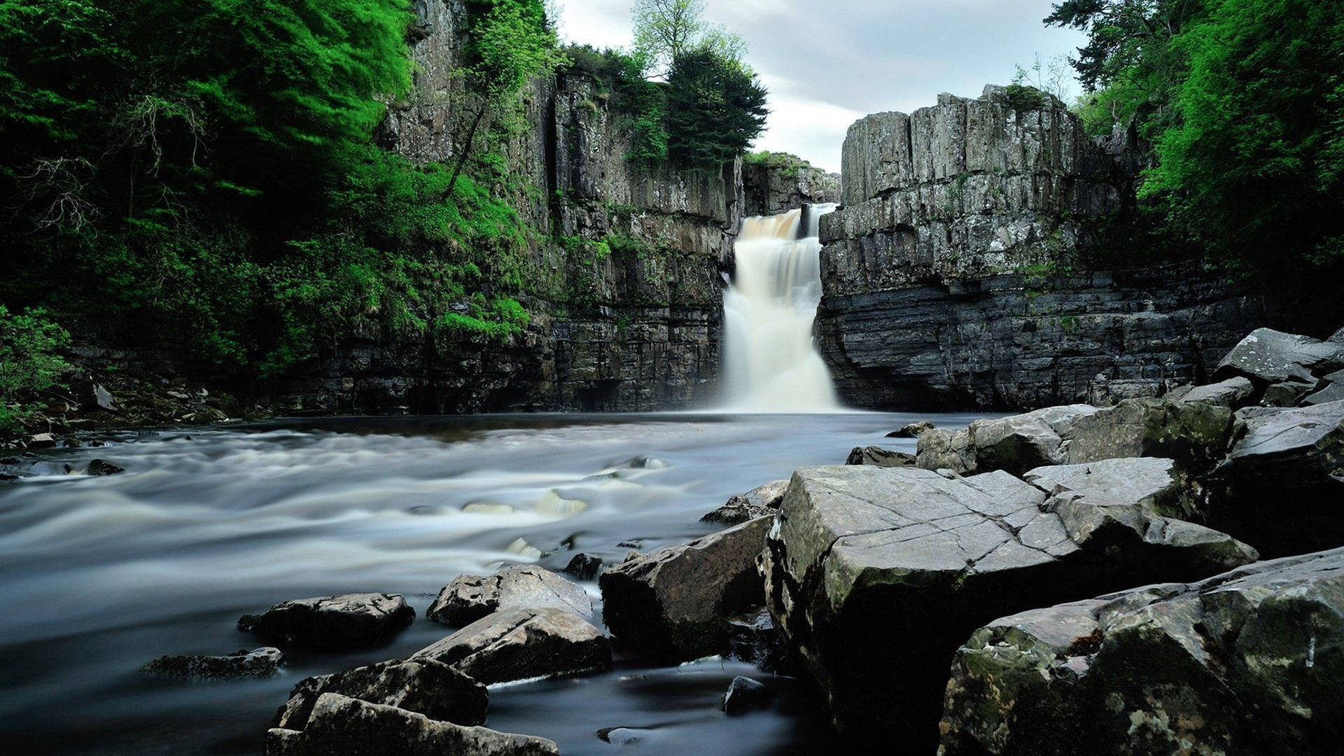 England's High Force Hd Waterfall Background