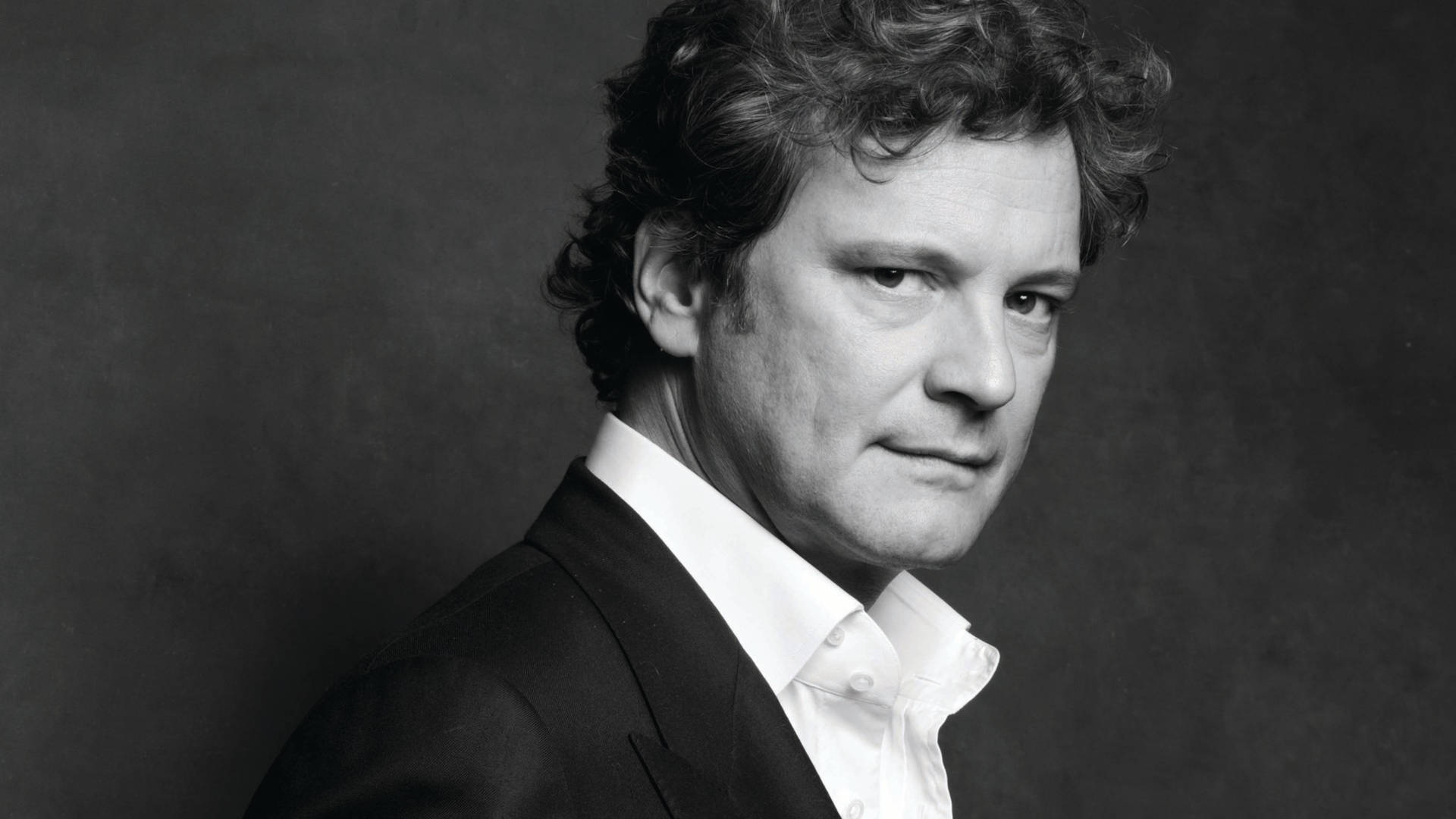 English Actor Colin Firth Black And White Medium Shot