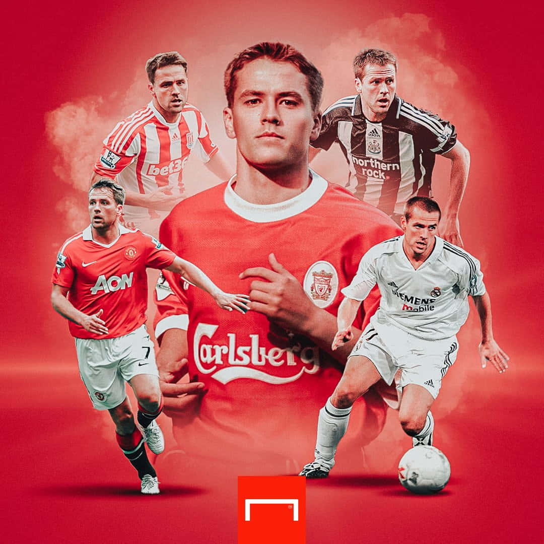 English Footballer Michael Owen Career Poster Background
